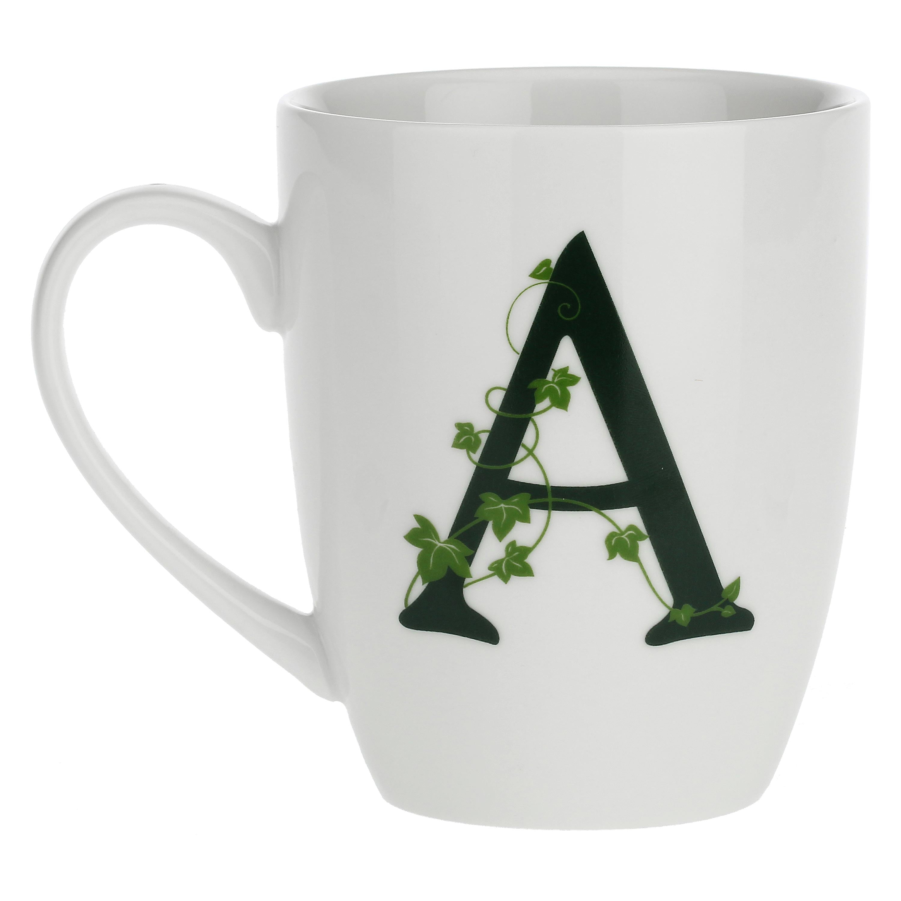 Mug Lettera 'A' con cucchiaino, Atupertu - Porcellana, 380 cc