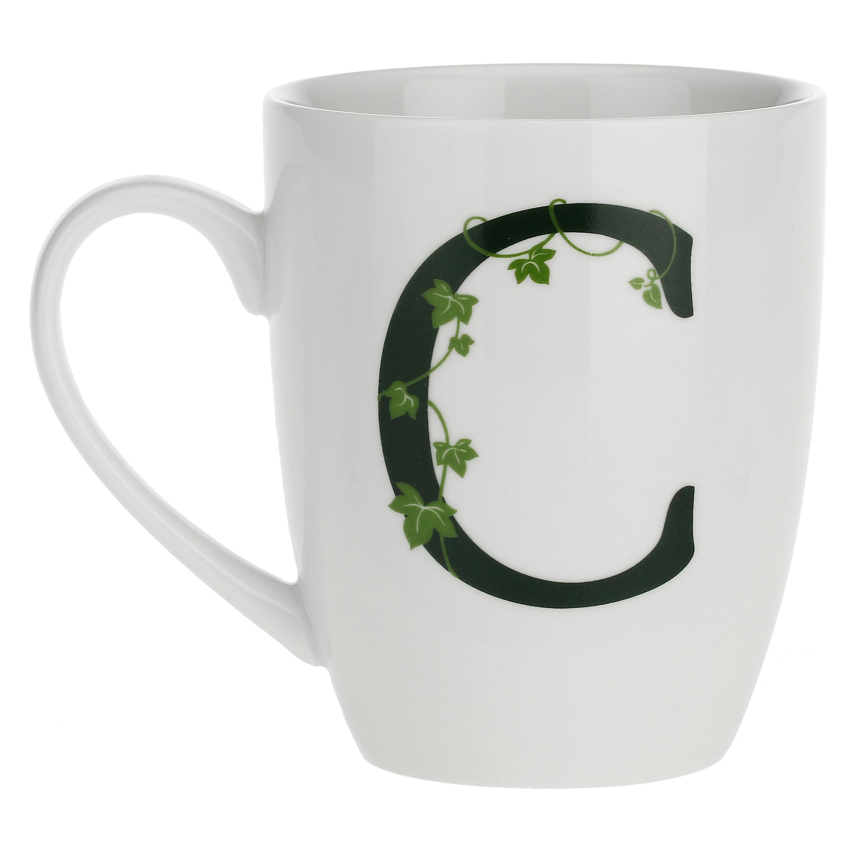 Mug Lettera 'C' con cucchiaino, Atupertu - Porcellana, 380 cc