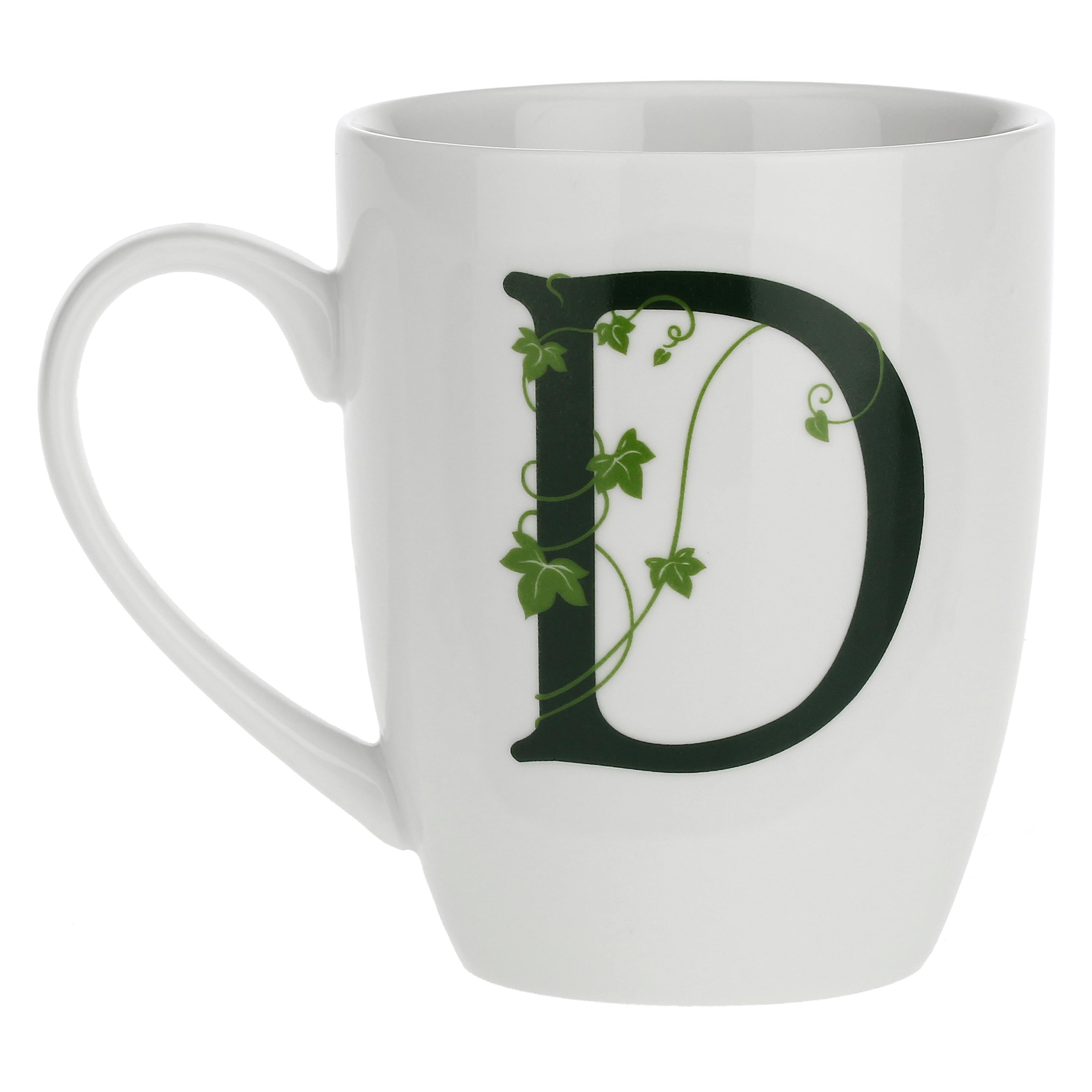 Mug Lettera 'D' con cucchiaino, Atupertu - Porcellana, 380 cc