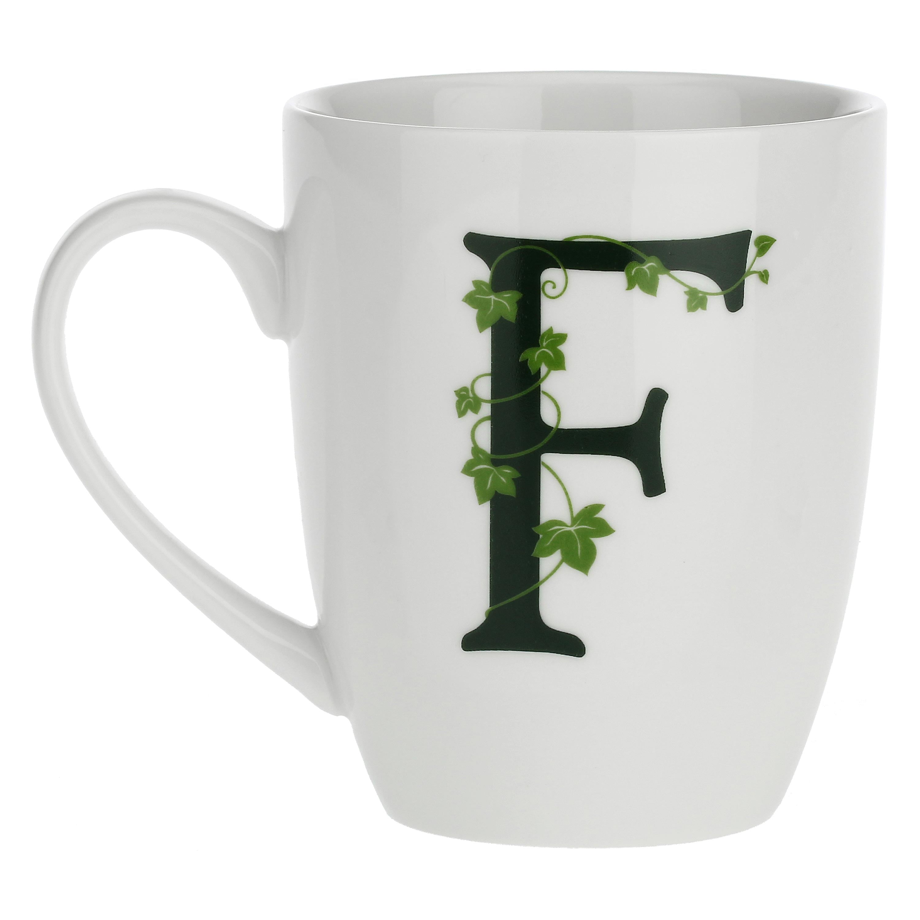 Mug Lettera 'F' con cucchiaino, Atupertu - Porcellana, 380 cc