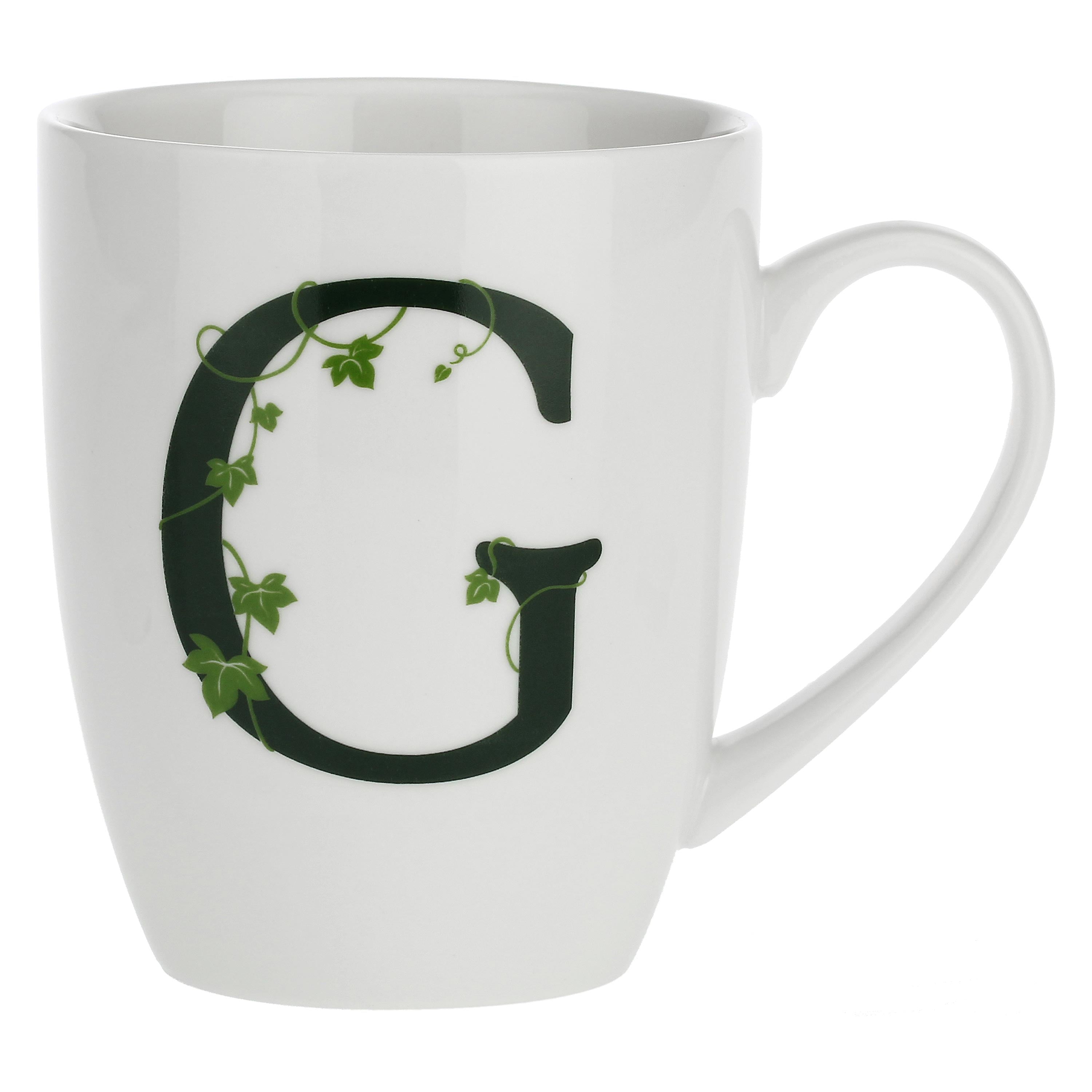 Mug Lettera 'G' con cucchiaino, Atupertu - Porcellana, 380 cc