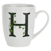 Mug Lettera 'H' con cucchiaino, Atupertu - Porcellana, 380 cc