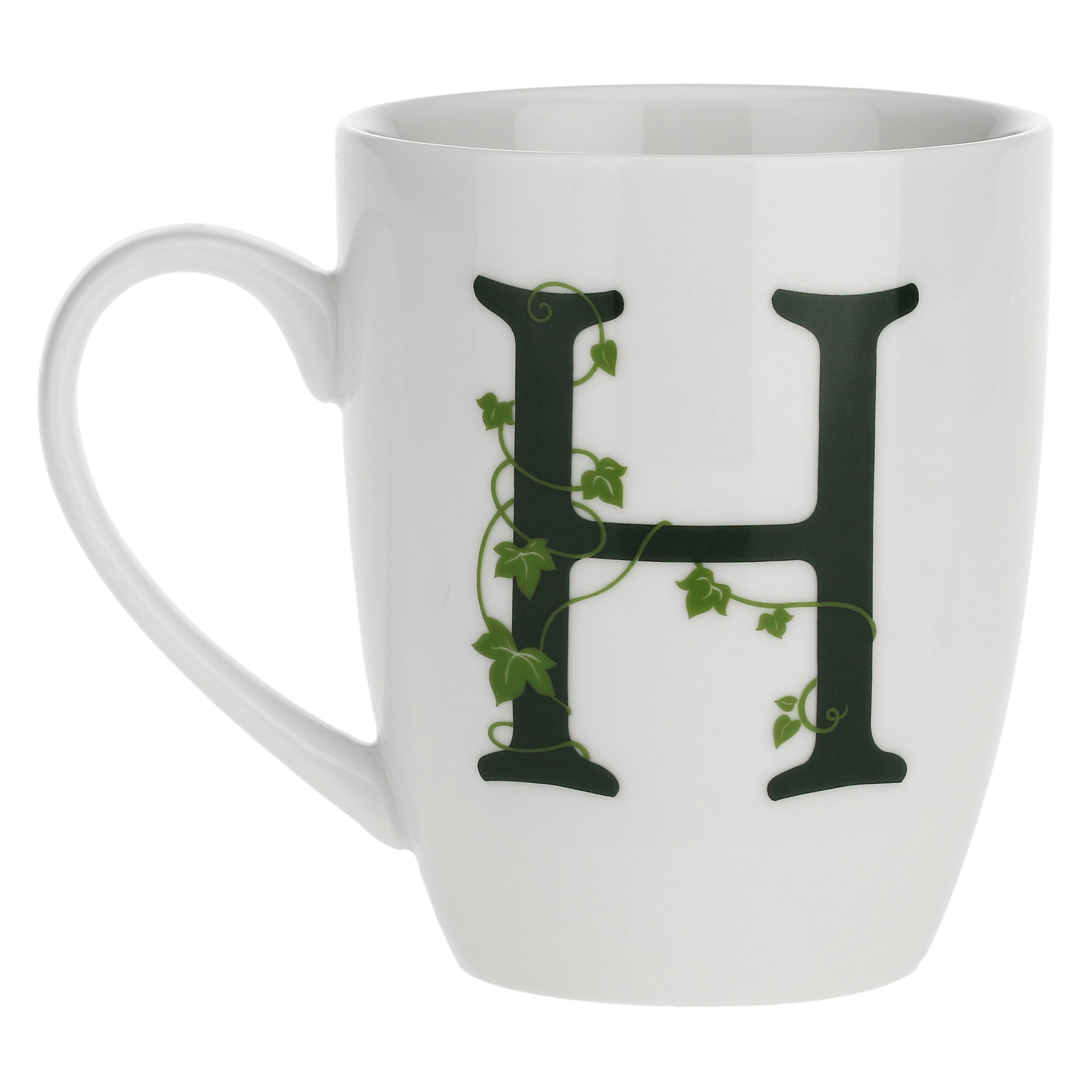 Mug Lettera 'H' con cucchiaino, Atupertu - Porcellana, 380 cc