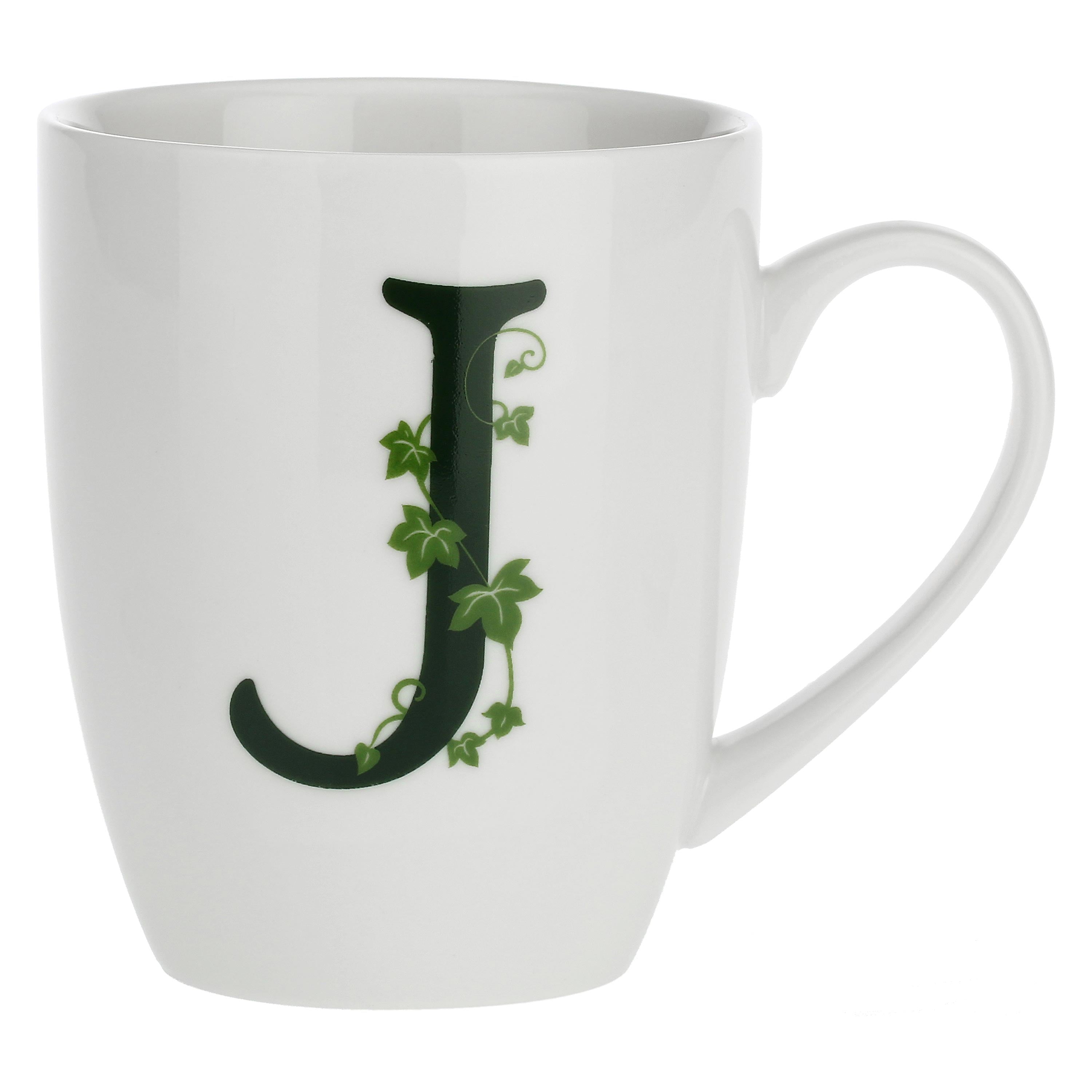 Mug Lettera 'J' con cucchiaino, Atupertu - Porcellana, 380 cc