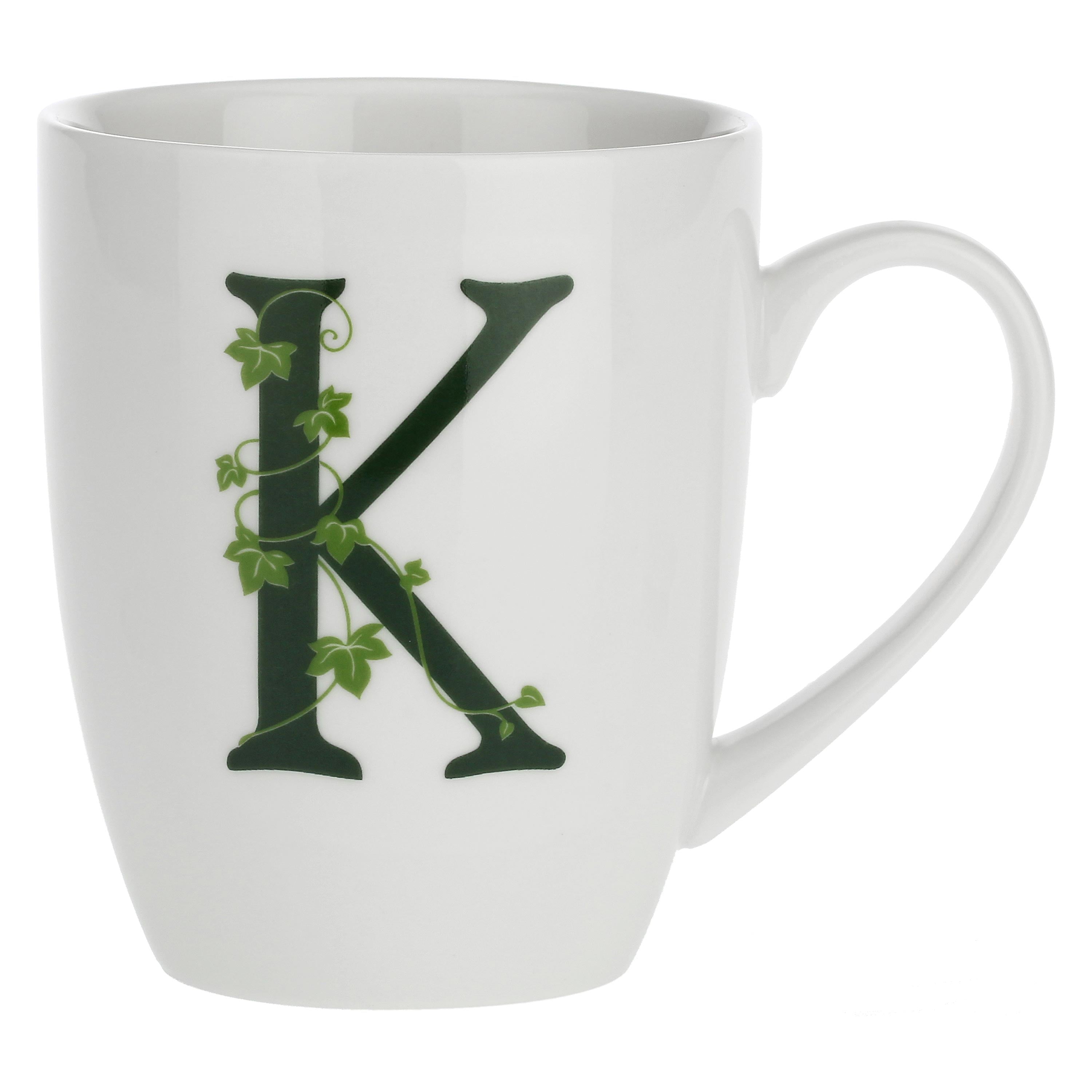 Mug Lettera 'K' con cucchiaino, Atupertu - Porcellana, 380 cc