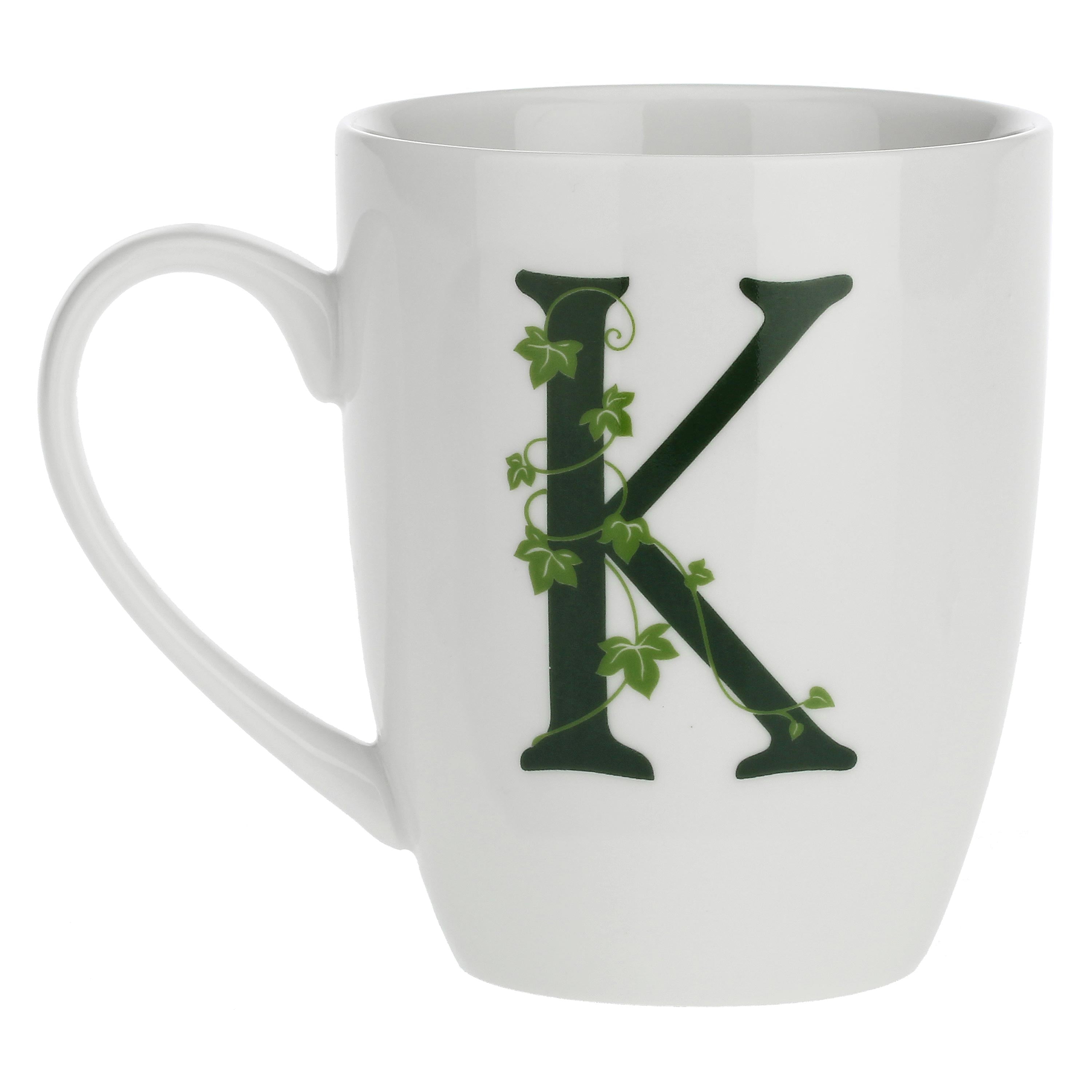 Mug Lettera 'K' con cucchiaino, Atupertu - Porcellana, 380 cc