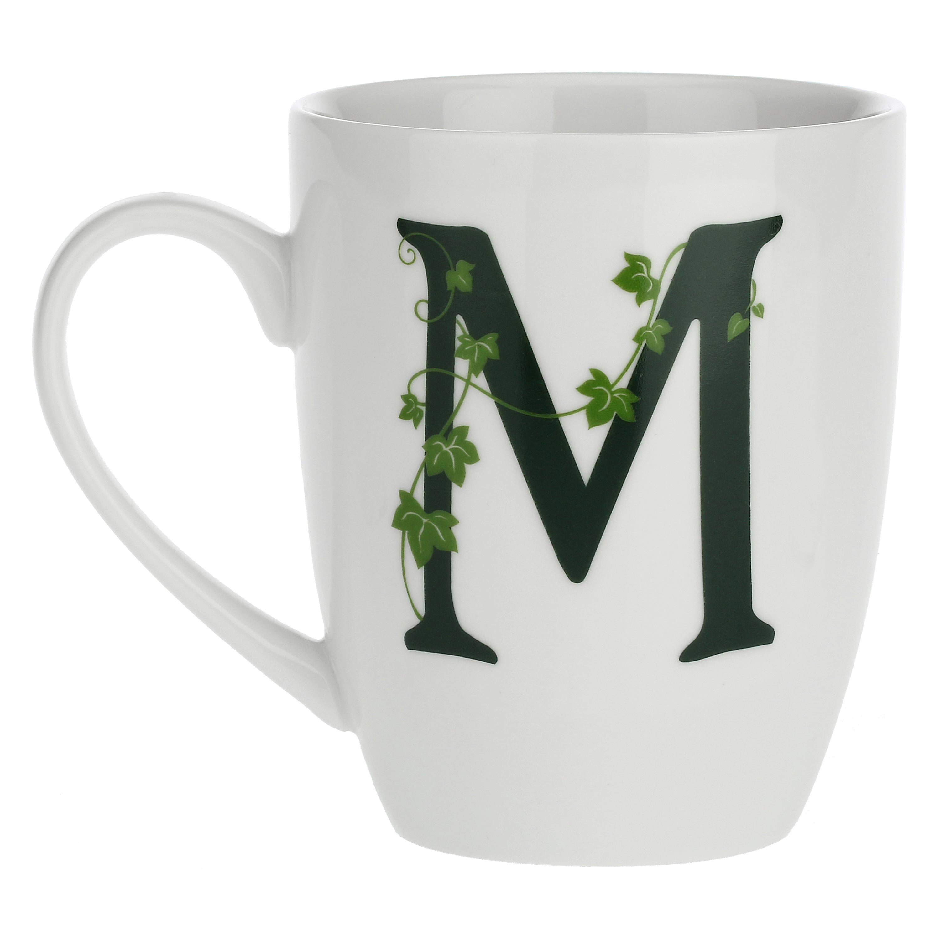 Mug Lettera 'M' con cucchiaino, Atupertu - Porcellana, 380 cc