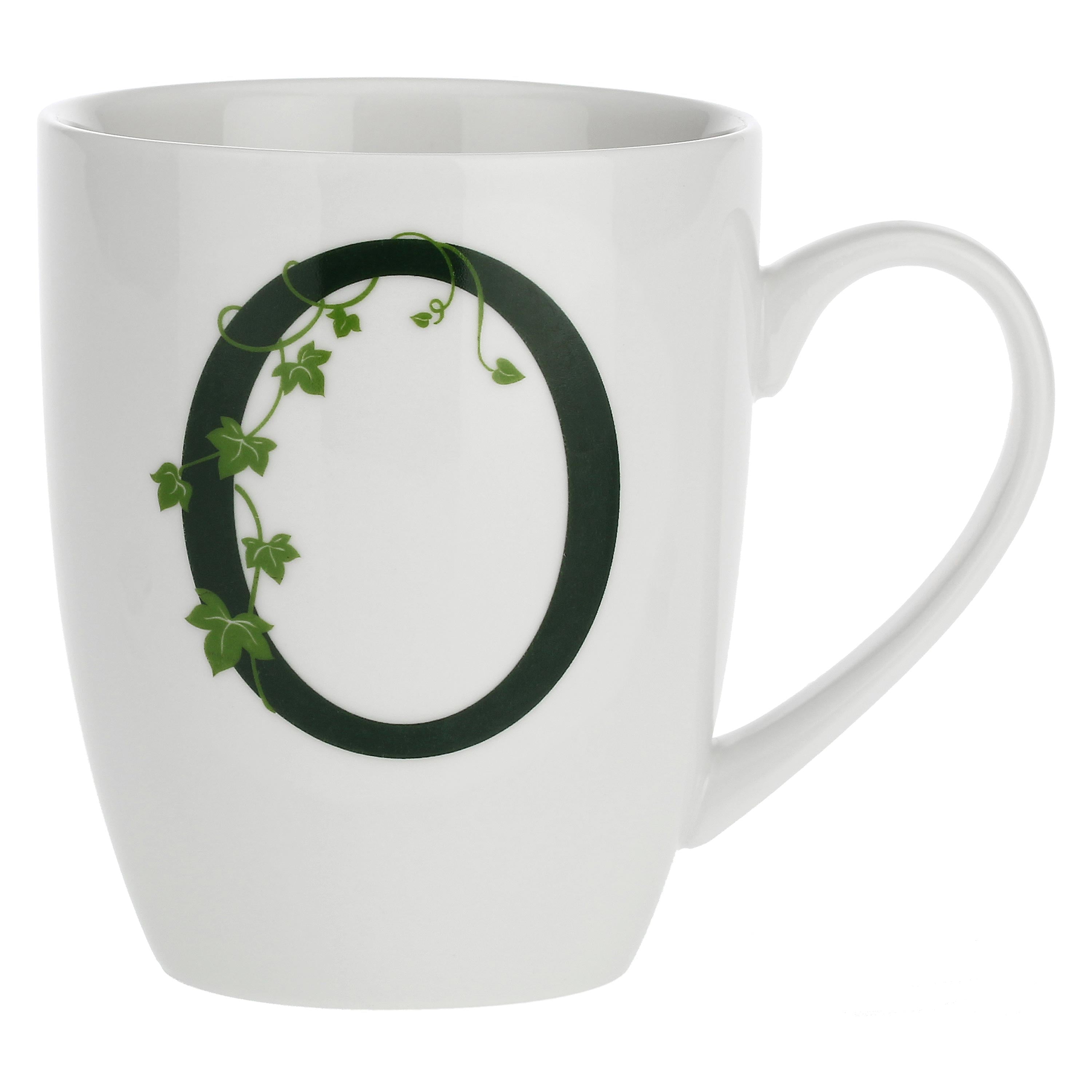 Mug Lettera 'O' con cucchiaino, Atupertu - Porcellana, 380 cc