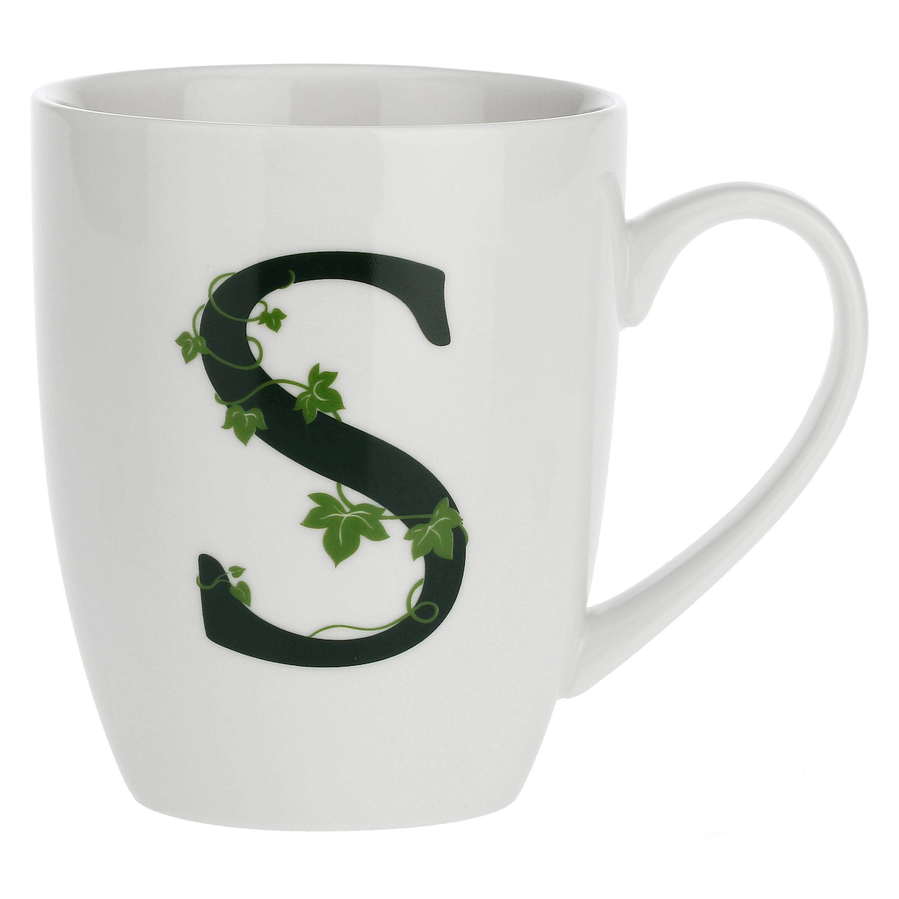 Mug Lettera 'S' con cucchiaino, Atupertu - Porcellana, 380 cc