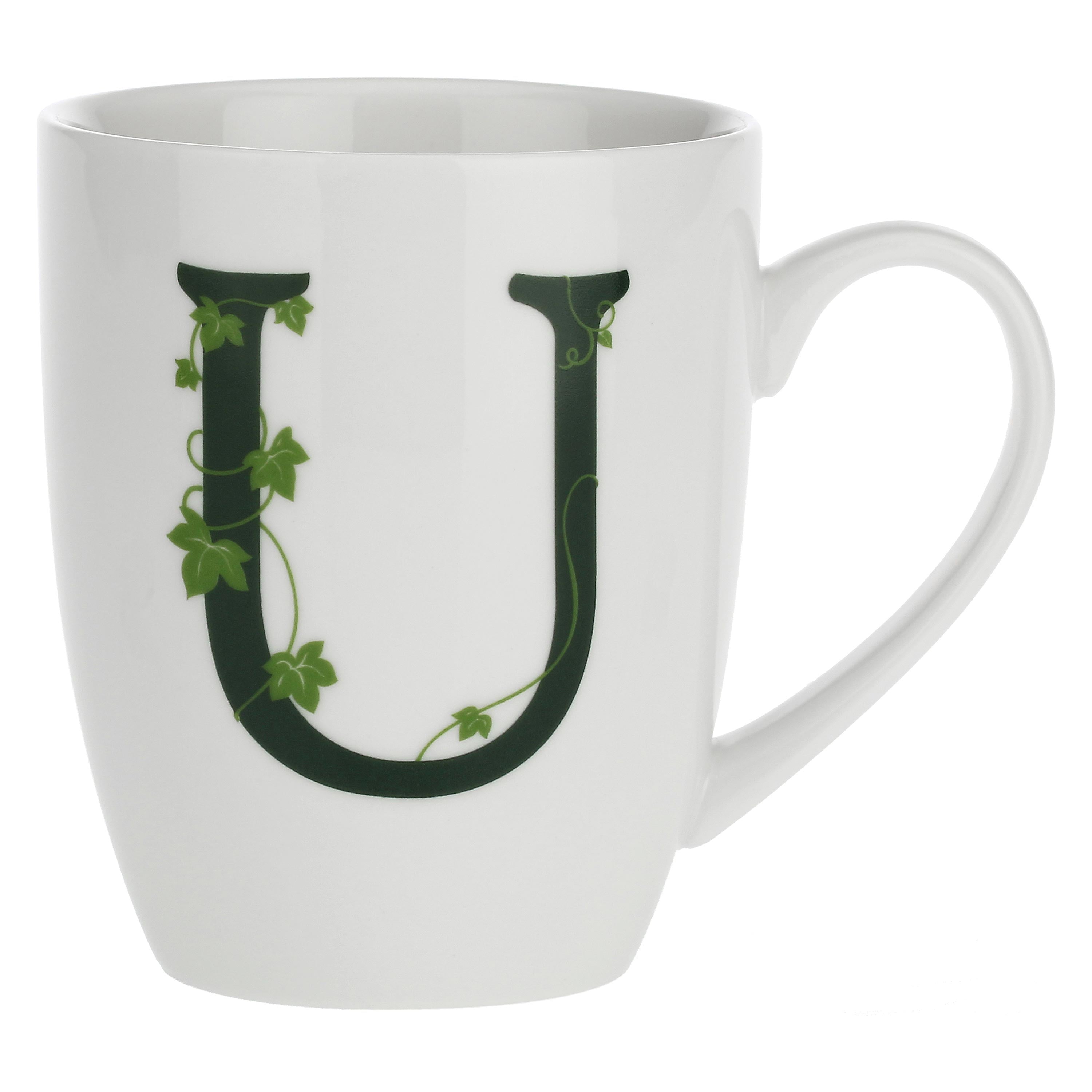 Mug Lettera 'U' con cucchiaino, Atupertu - Porcellana, 380 cc