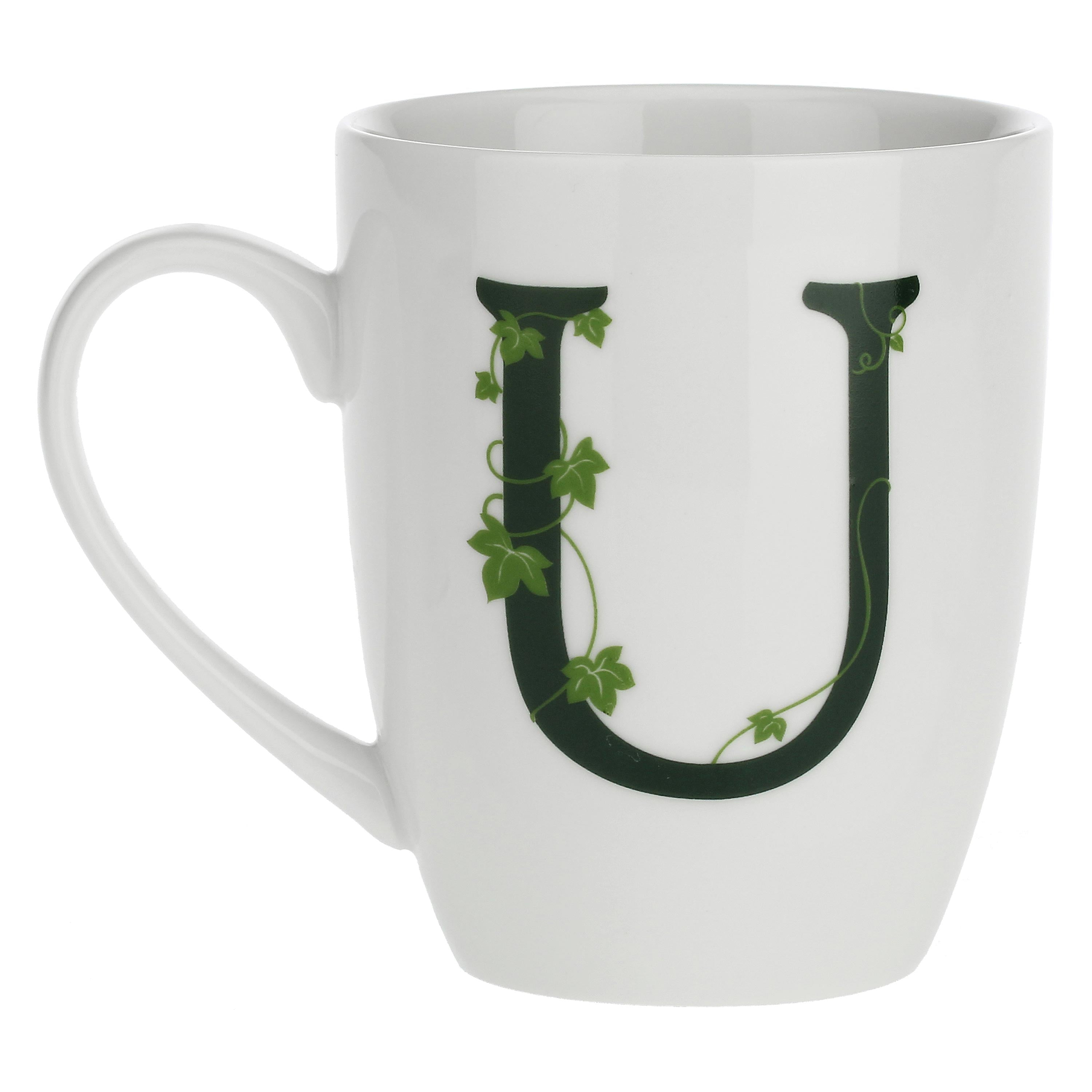 Mug Lettera 'U' con cucchiaino, Atupertu - Porcellana, 380 cc