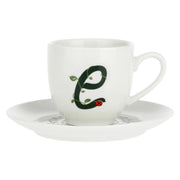 Tazza Caffe' con piattino 'E', Solotua - Porcellana, 90 cc