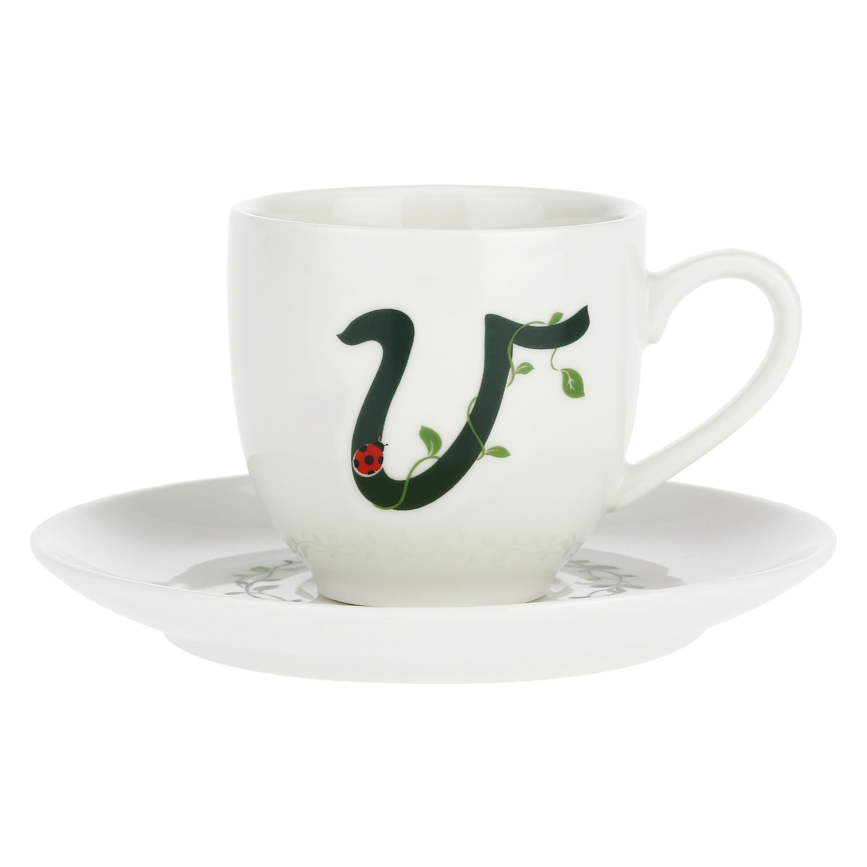 Tazza Caffe' con piattino 'V', Solotua - Porcellana, 90 cc