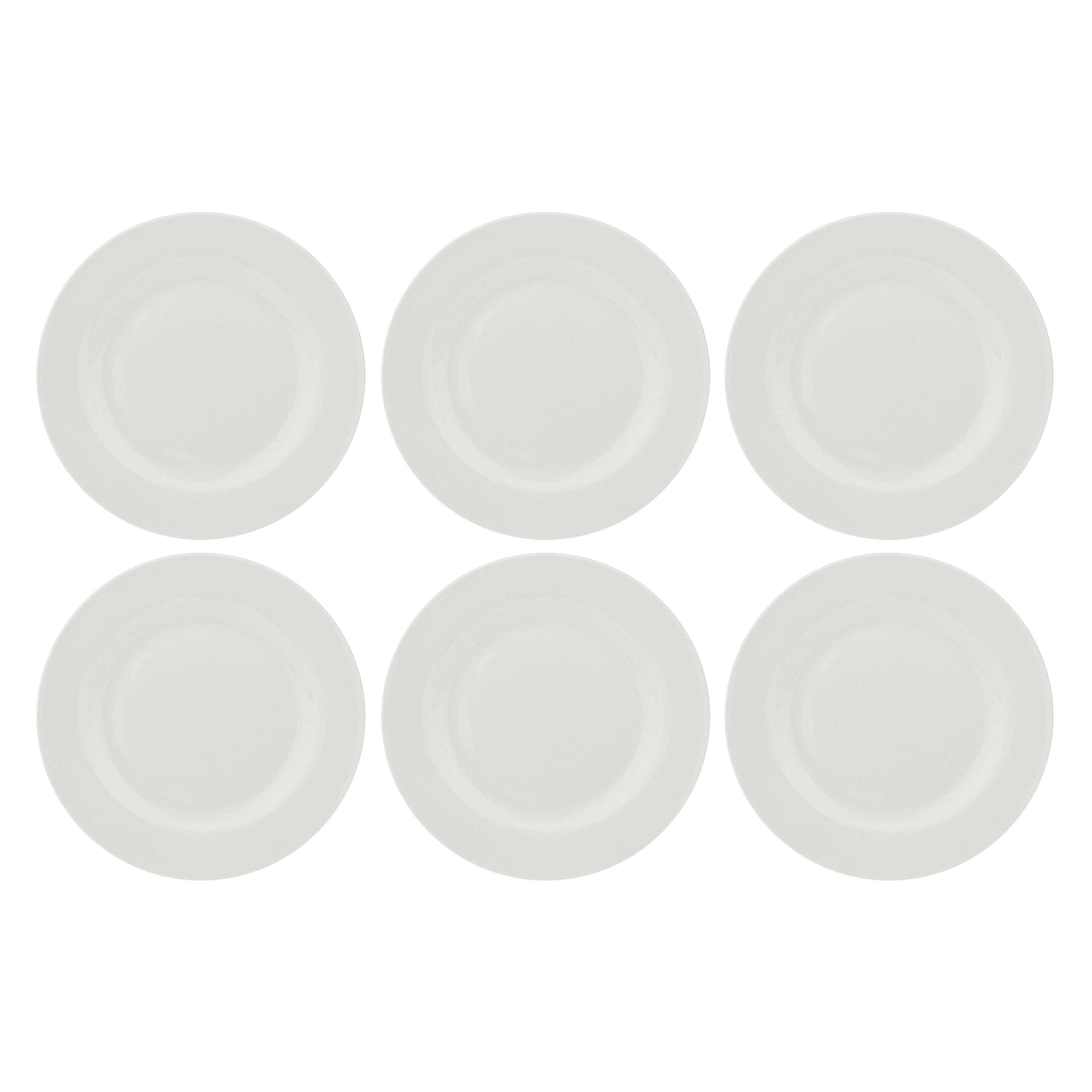 Set da 6, Piatto Piano Falda, Essenziale - Bone China, Ø27 cm