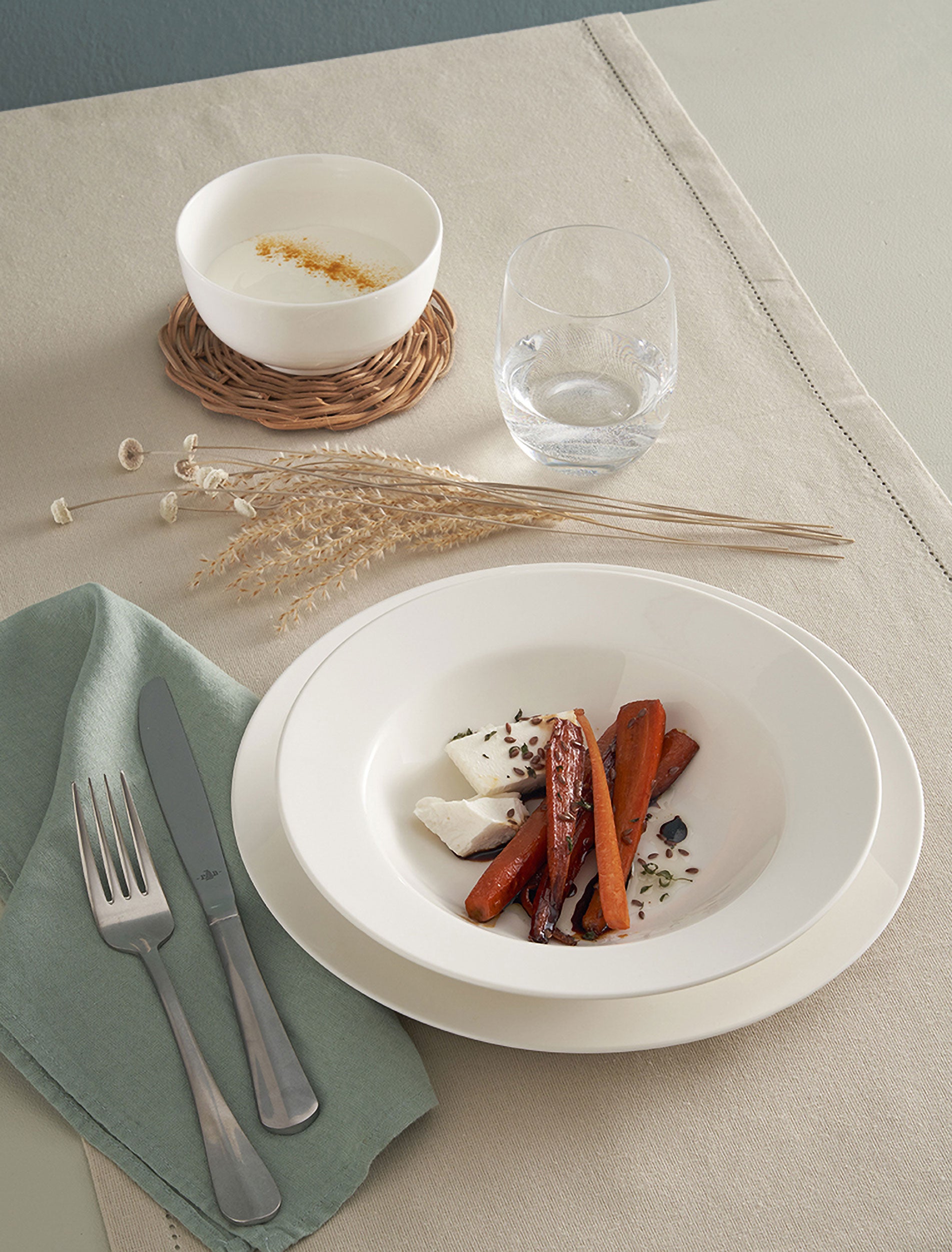 Set da 6, Piatto Piano Falda, Essenziale - Bone China, Ø27 cm