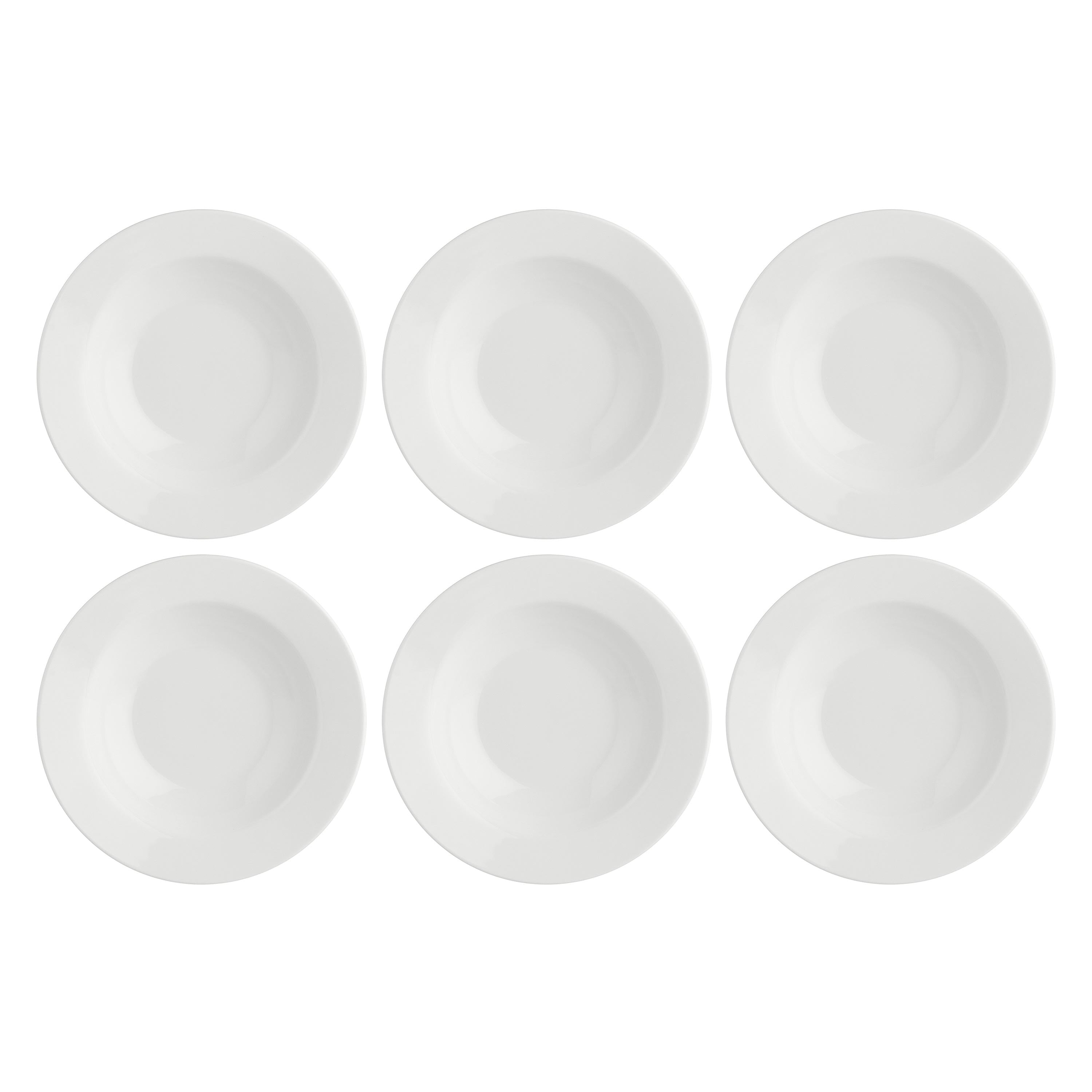 Set da 6, Piatto Fondo Falda, Essenziale - Bone China, Ø23 cm