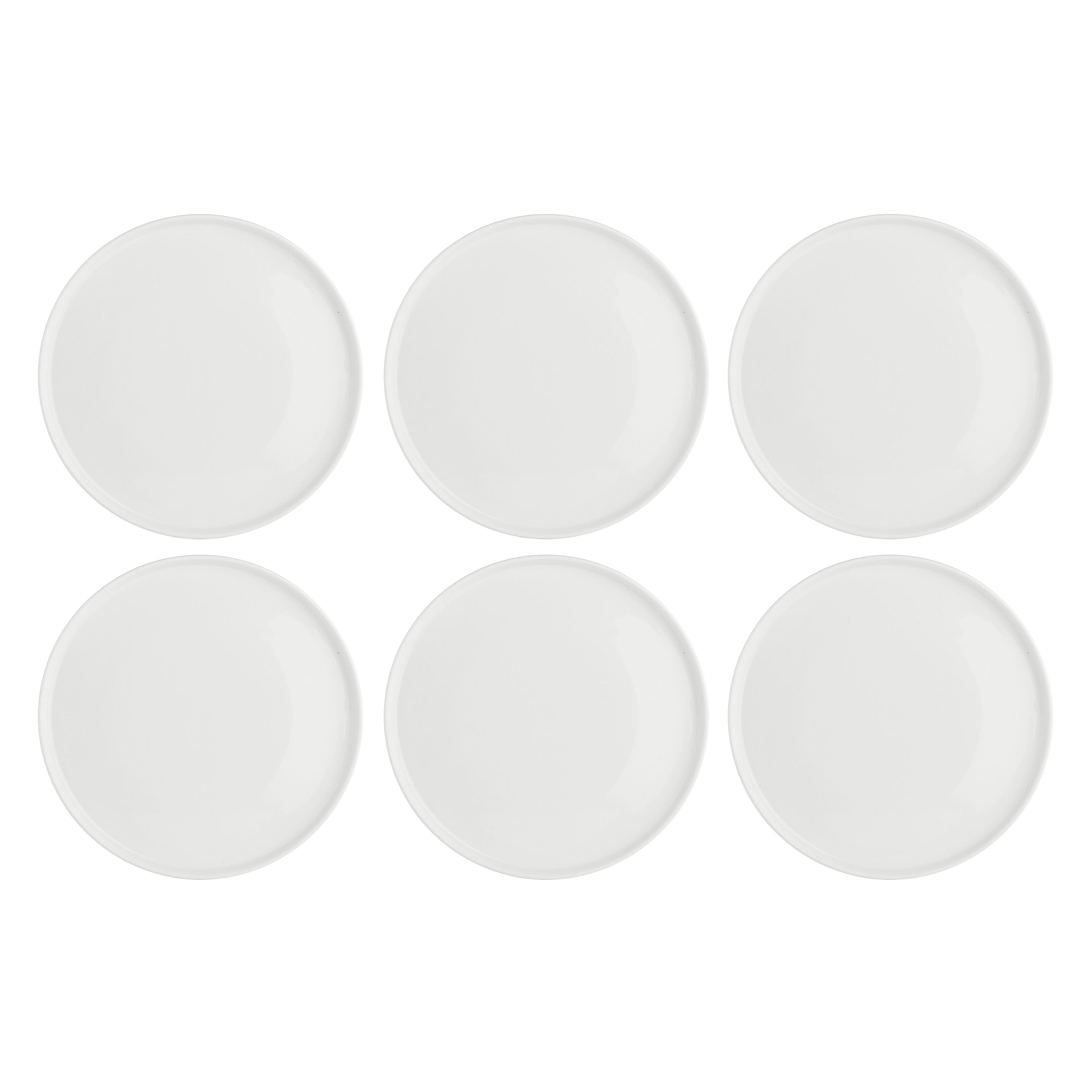 Set da 6, Gourmet Piatto Teso, Essenziale - Bone China, Ø21 cm