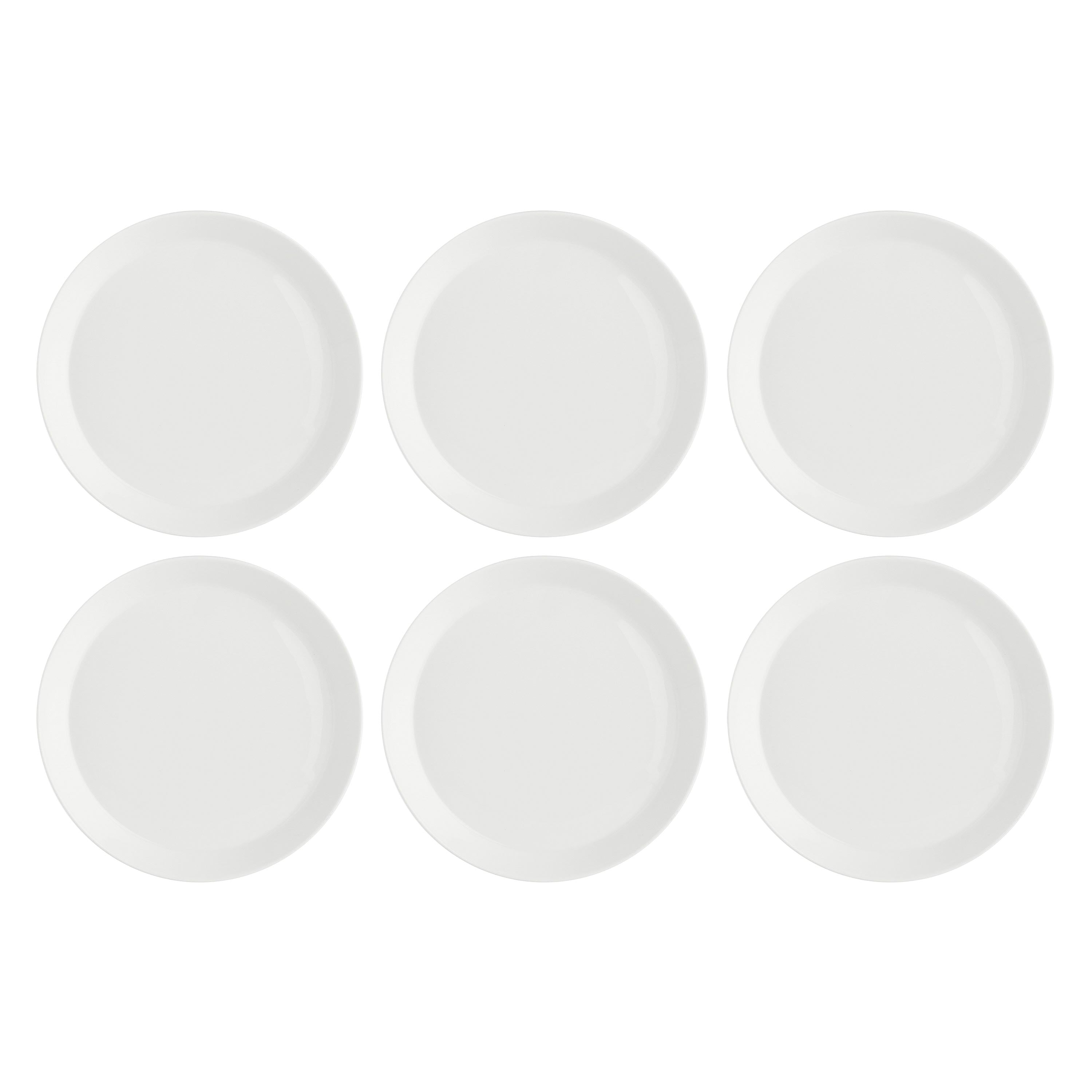 Set da 6, Gourmet Piatto Teso Fondo, Essenziale - Bone China, Ø21,5 cm