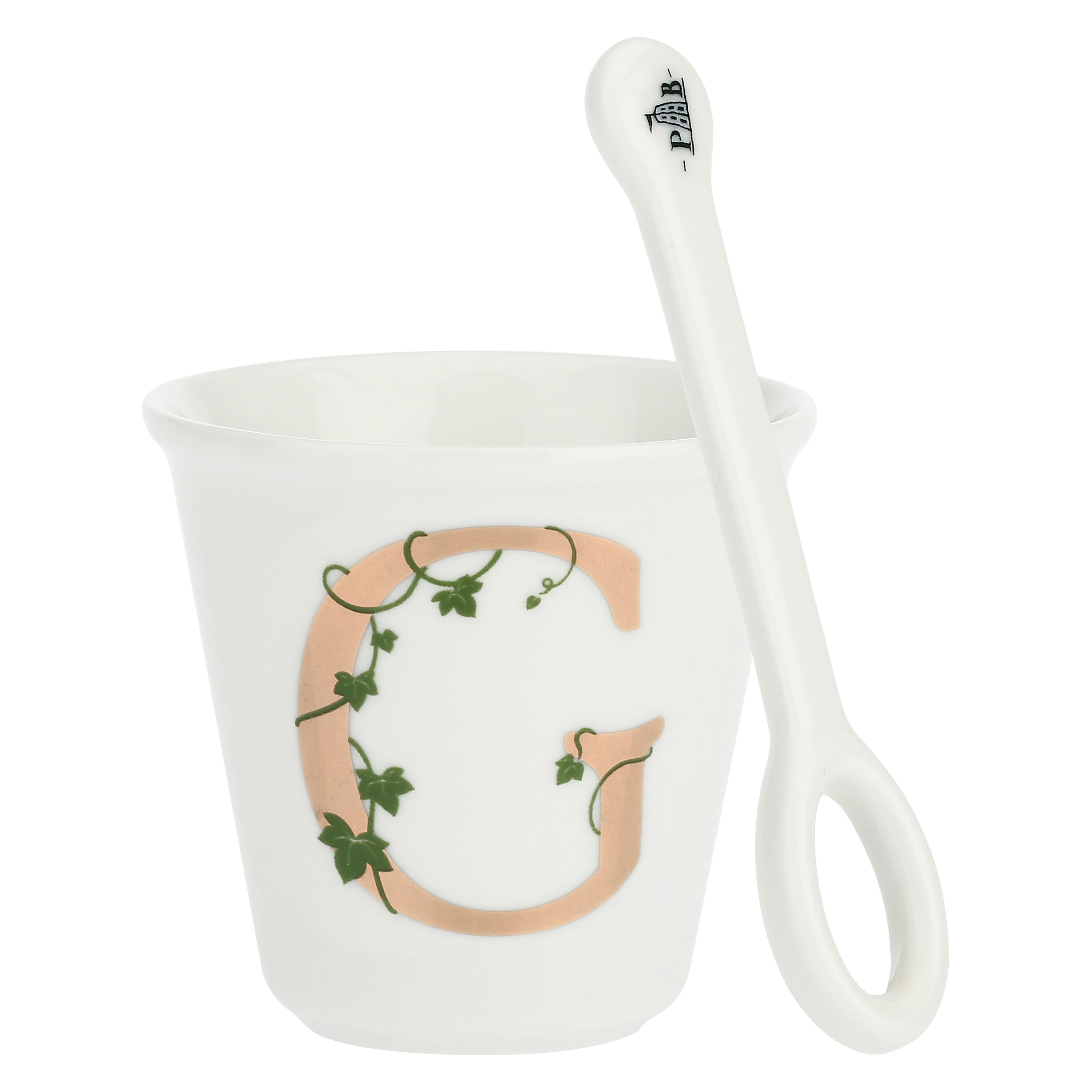 Bicchierino G C/Cucchiaino, Unico - Porcellana, 75 cc