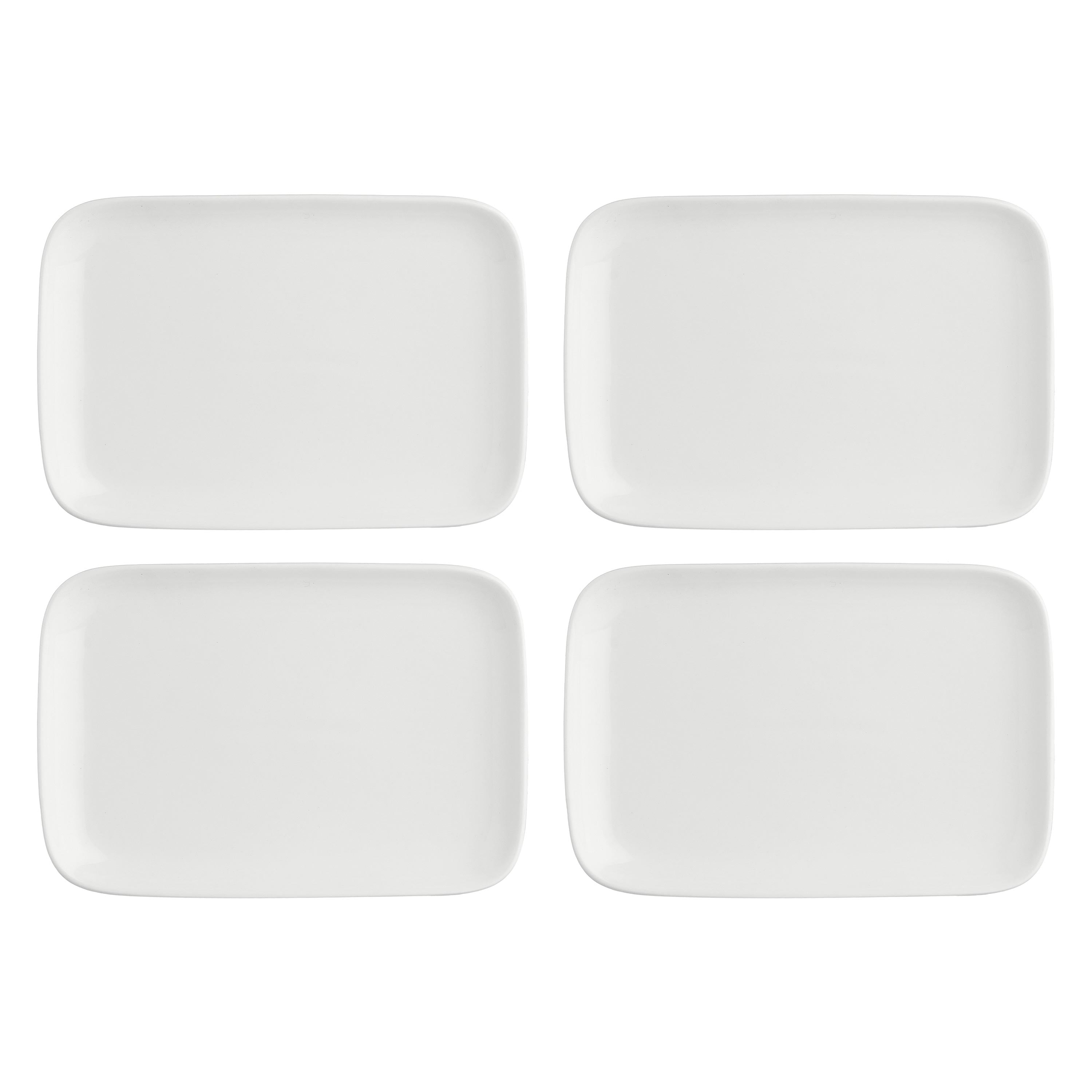 Set da 4, New Age Piatto Rettangolare, Essenziale - Bone China, 30x22x2,1 cm