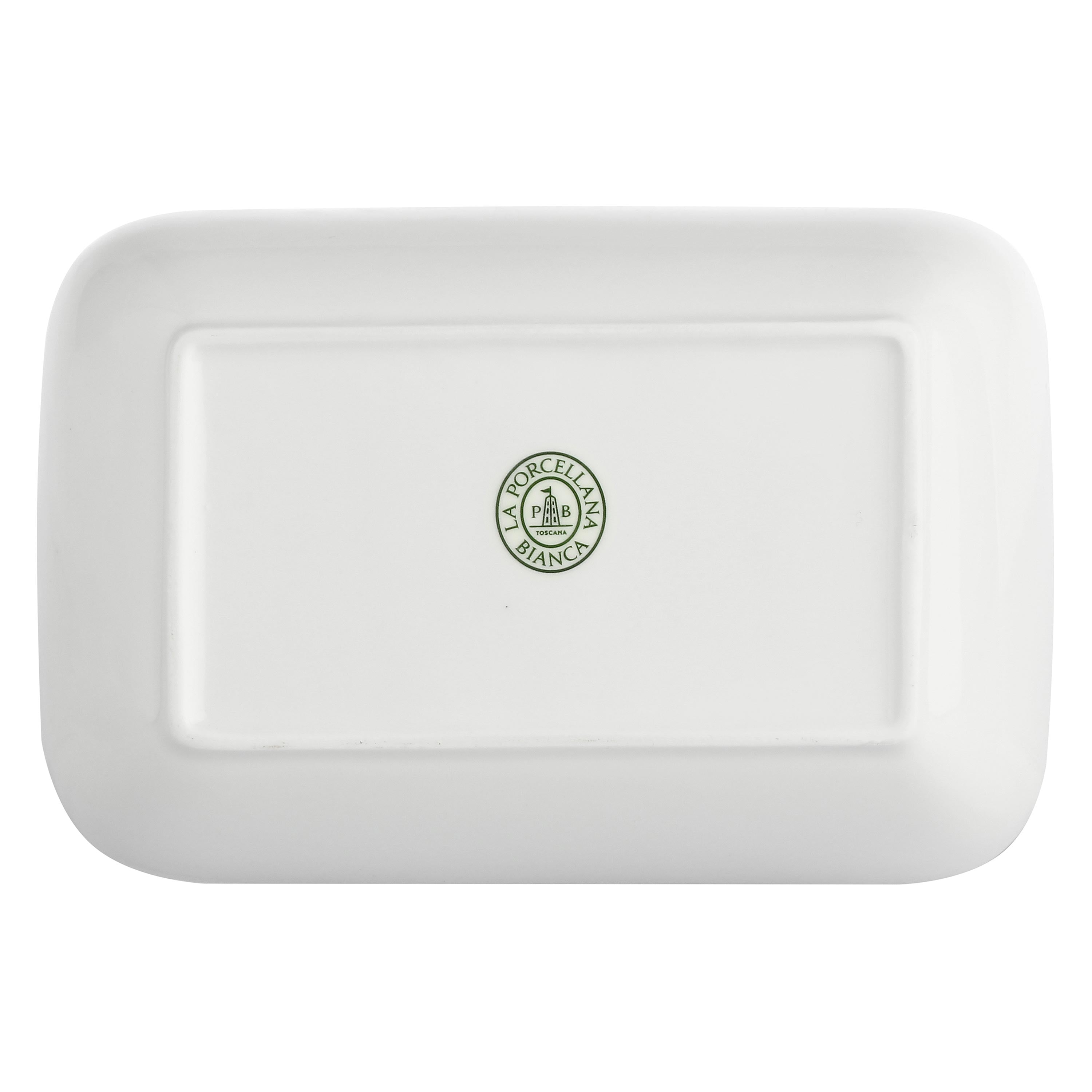 Set da 4, New Age Piatto Rettangolare Fondo, Essenziale - Bone China, 22x15x5,5 cm