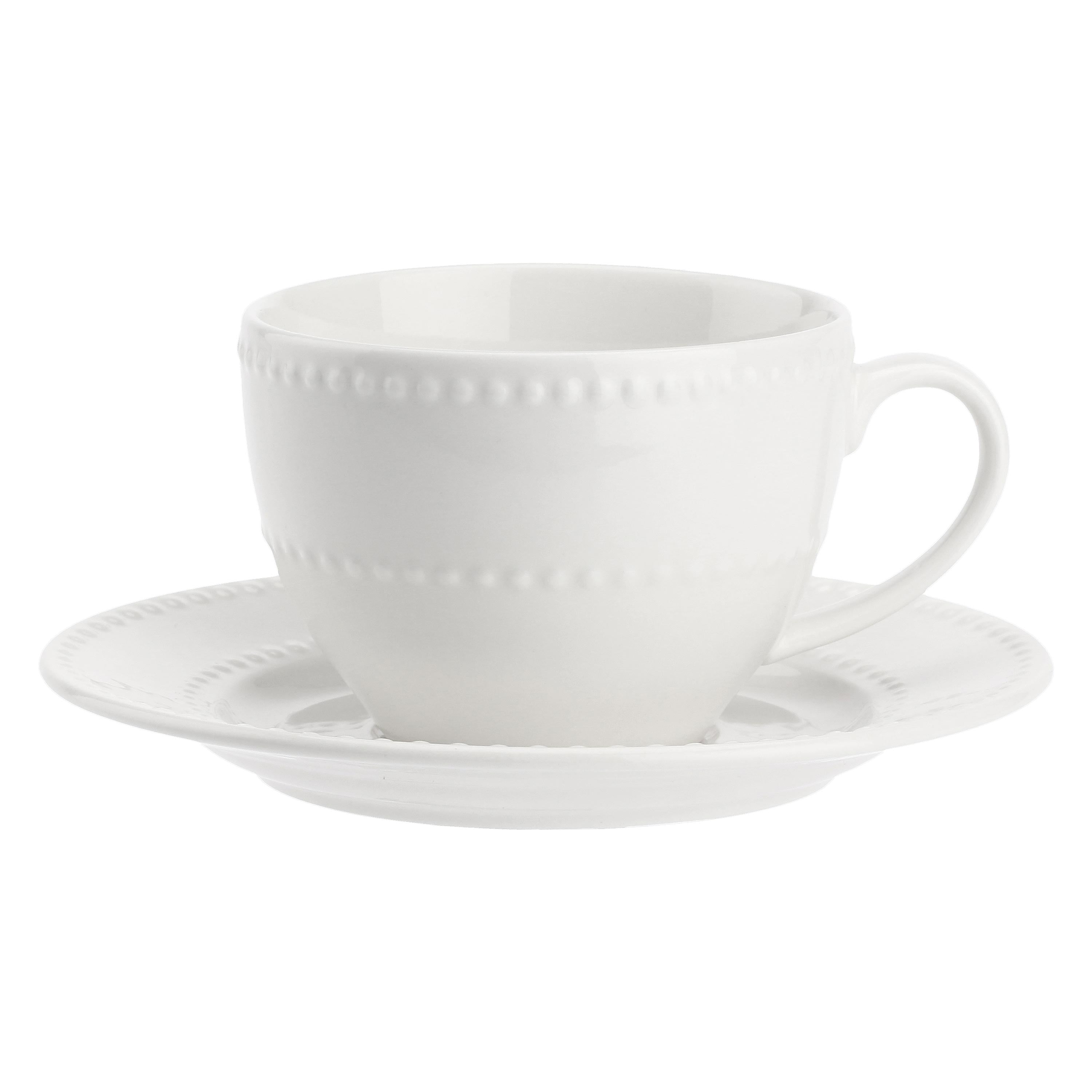 Set da 6, Tazza Te con piattino, Collina - New Bone China, 350 cc