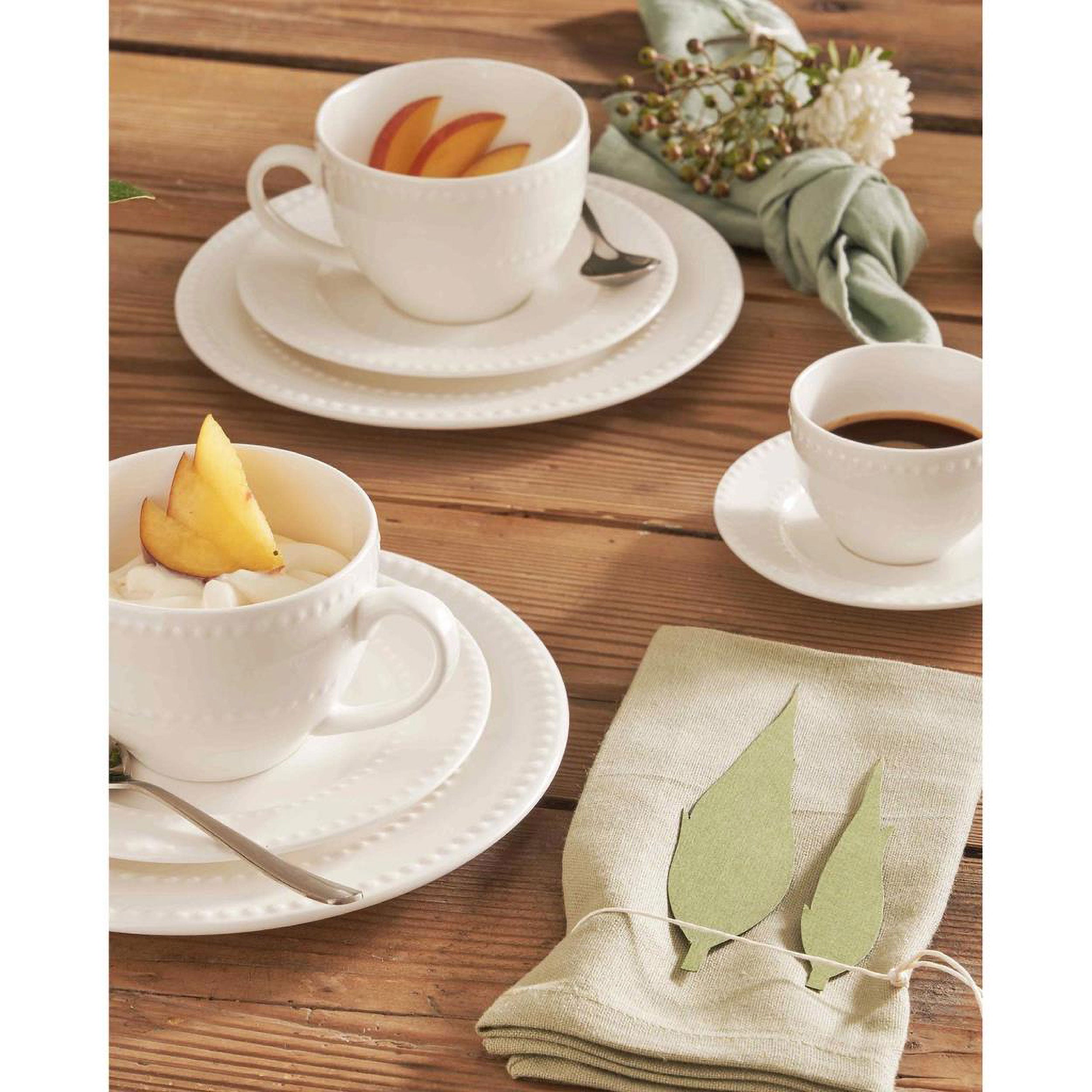 Set da 6, Tazza Te con piattino, Collina - New Bone China, 350 cc
