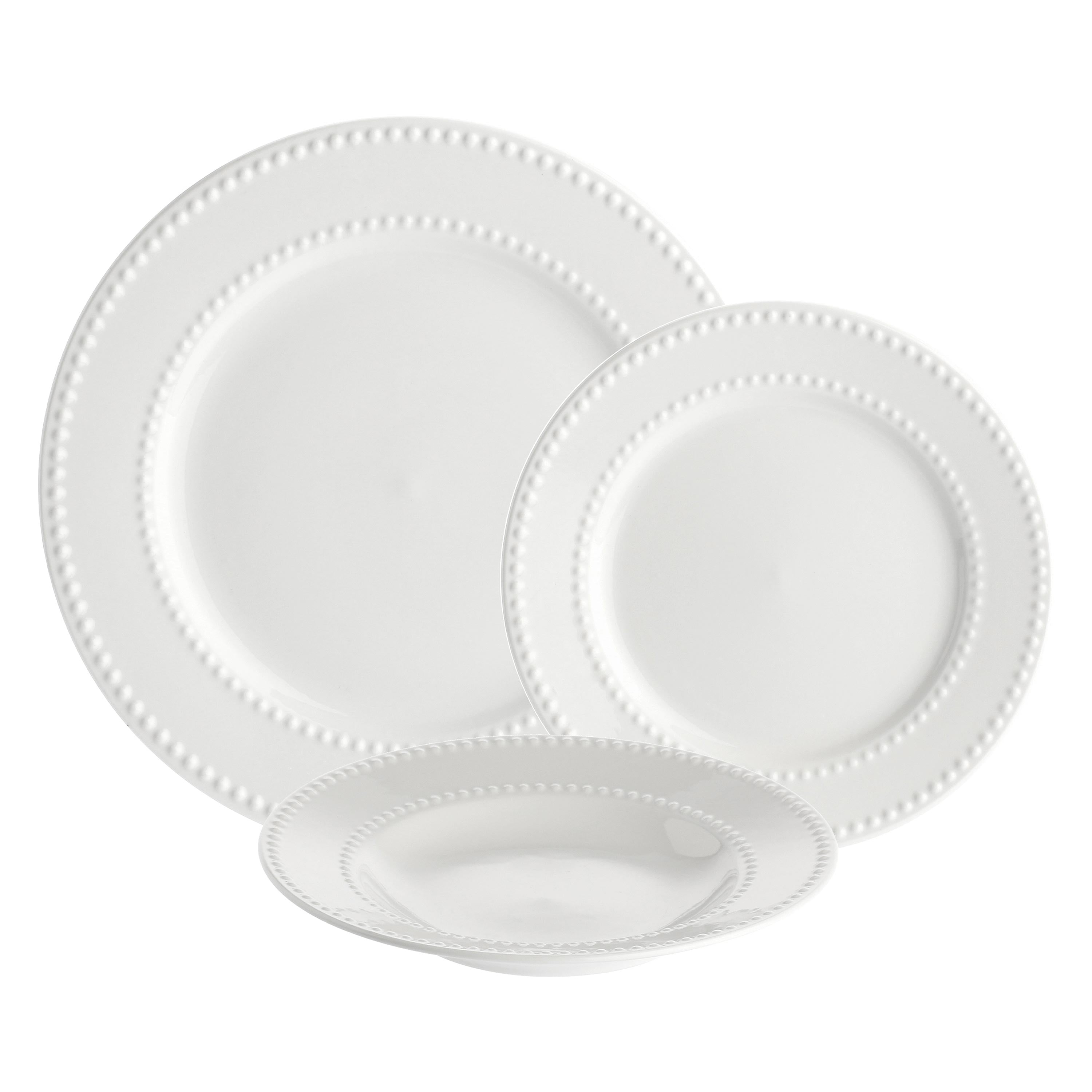 Set 18 pezzi Tavola, Collina - New Bone China, Piatto Piano Ø27 cm; Piatto Fondo Ø22 cm; Piatto Frutta Ø20 cm