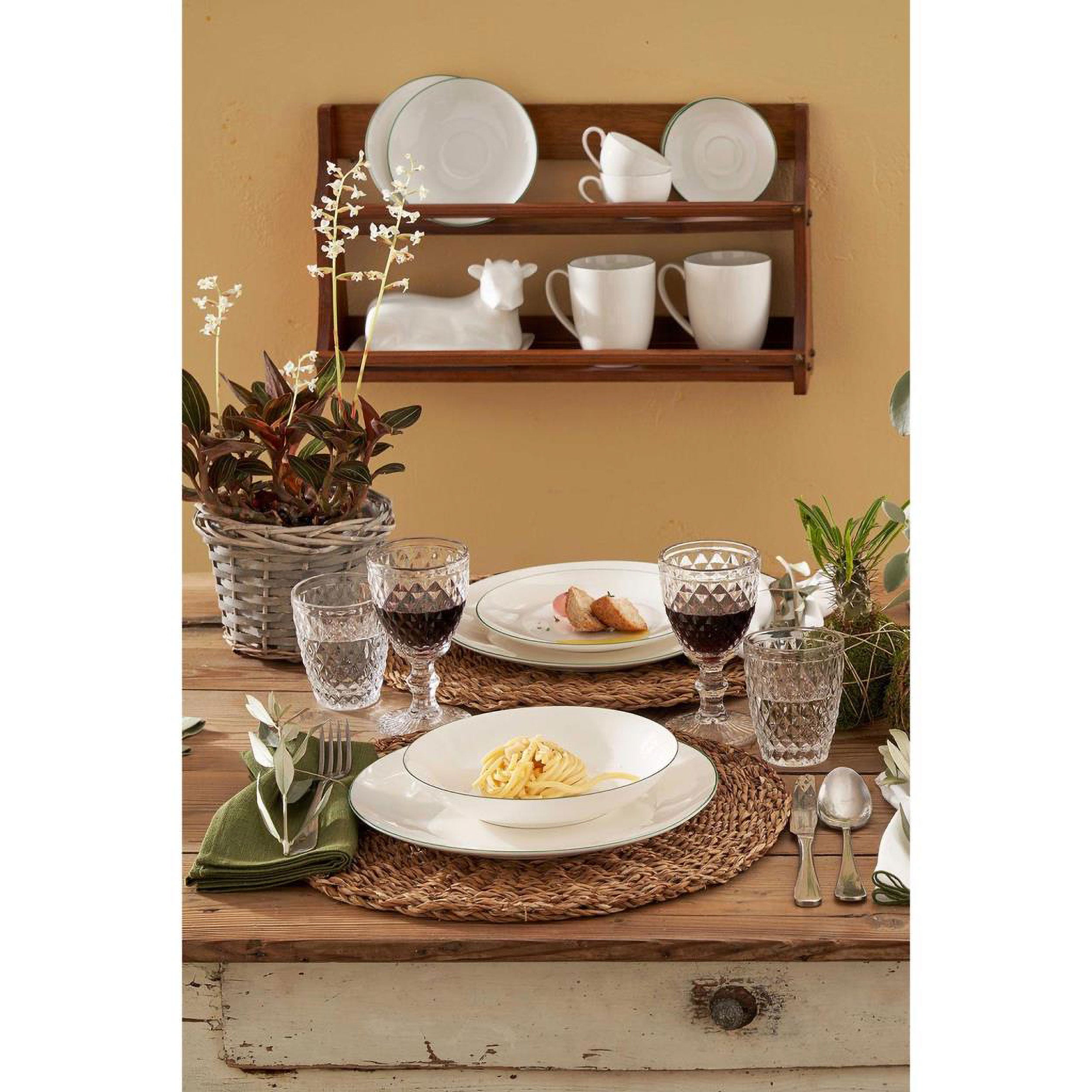 Set da 6, Piatto Piano, Dintorno - Porcellana, Ø 27 cm