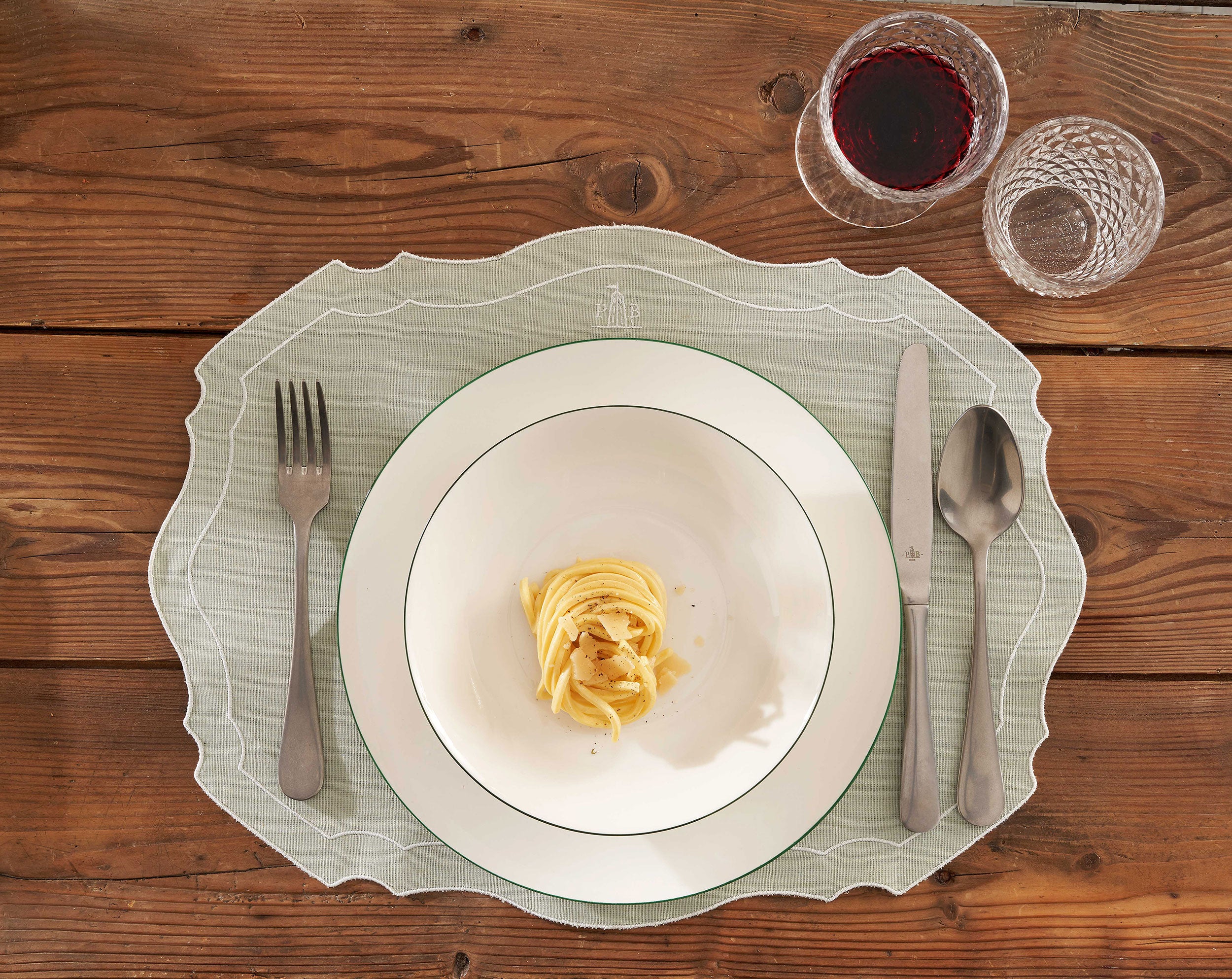 Set da 6, Piatto Piano, Dintorno - Porcellana, Ø 27 cm