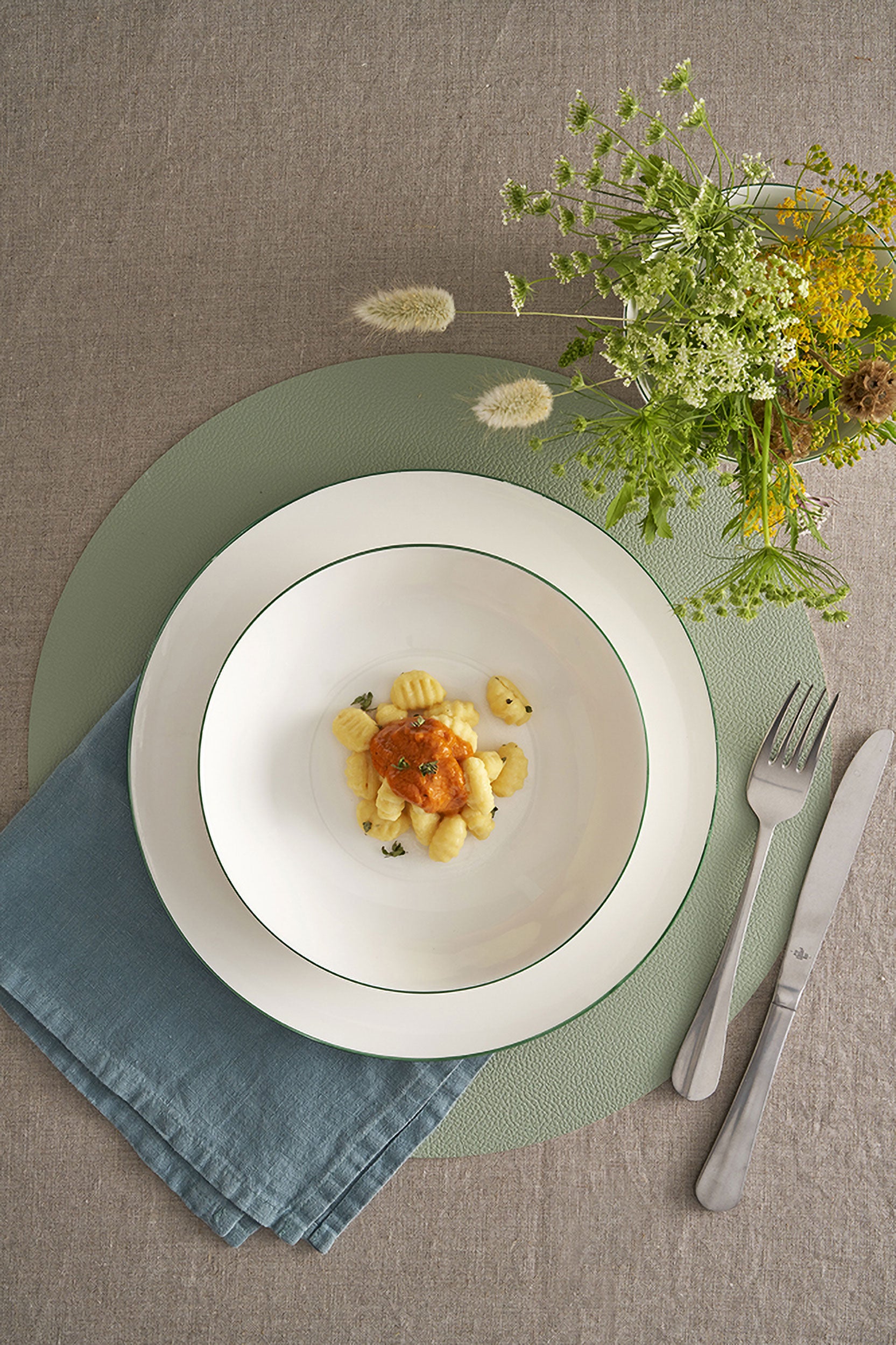 Set da 6, Piatto Fondo, Dintorno - Porcellana, Ø 20 cm
