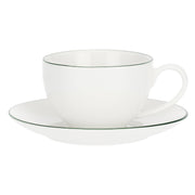 Set da 6, Tazza Caffe Con Piatto, Dintorno - Porcellana, 100cc