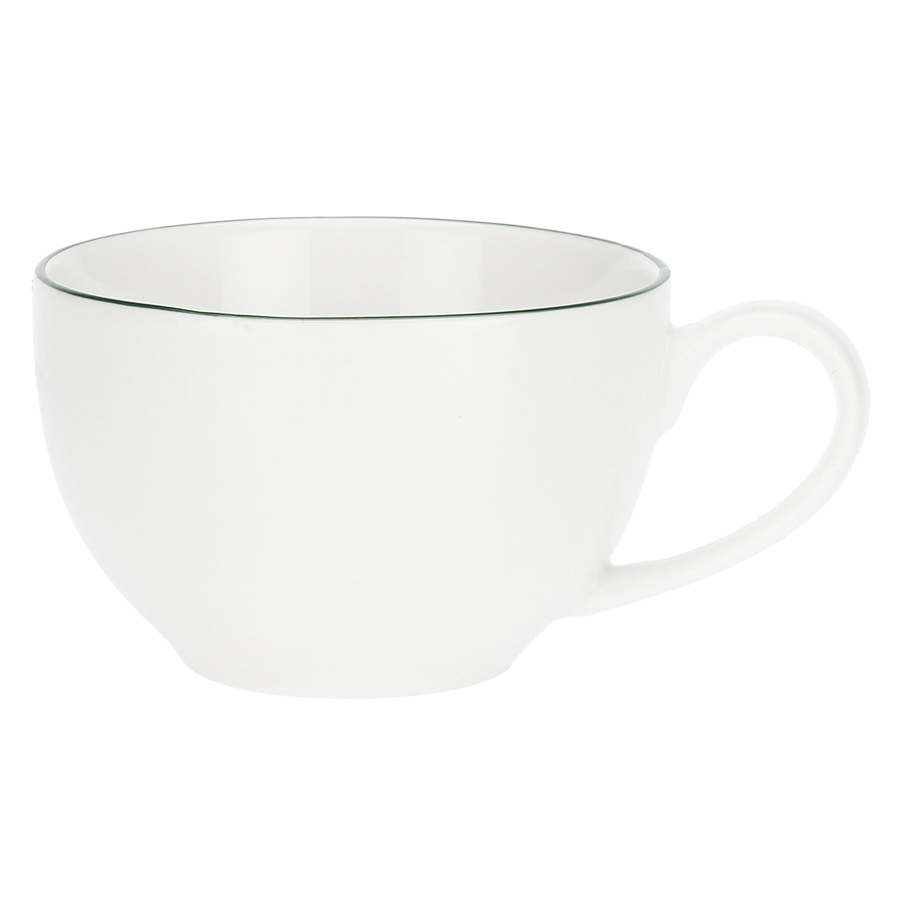 Set da 6, Tazza Caffe Con Piatto, Dintorno - Porcellana, 100cc