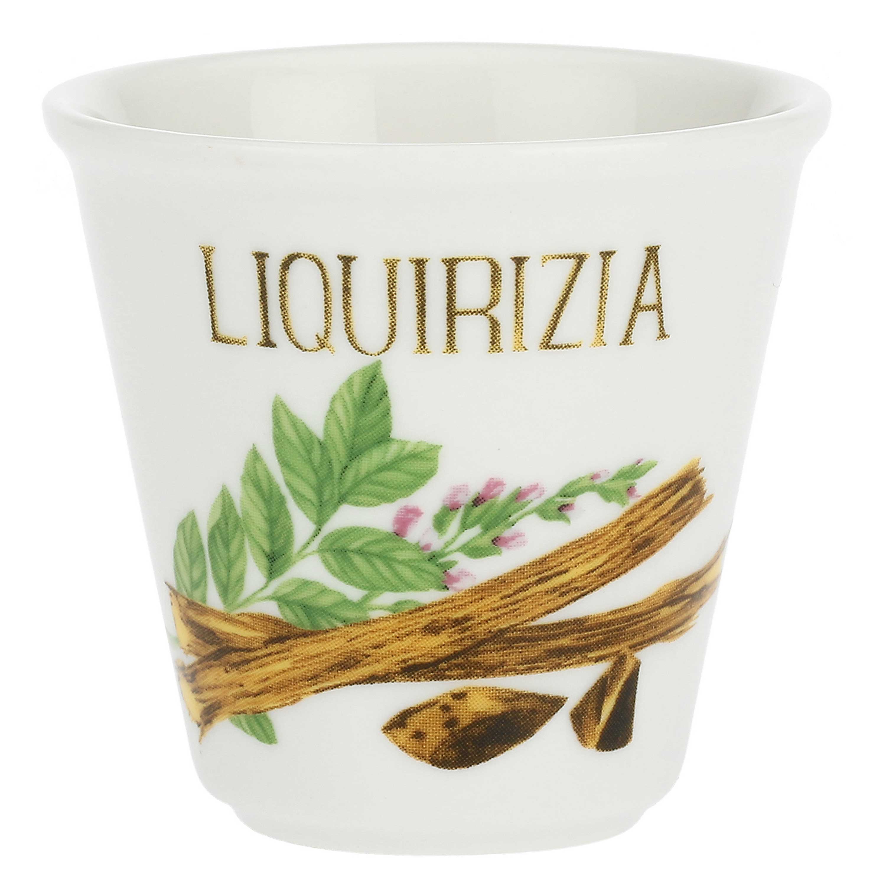 Set da 6, Bicchierino Liquirizia, Liquorelli - Porcellana, 75 cc