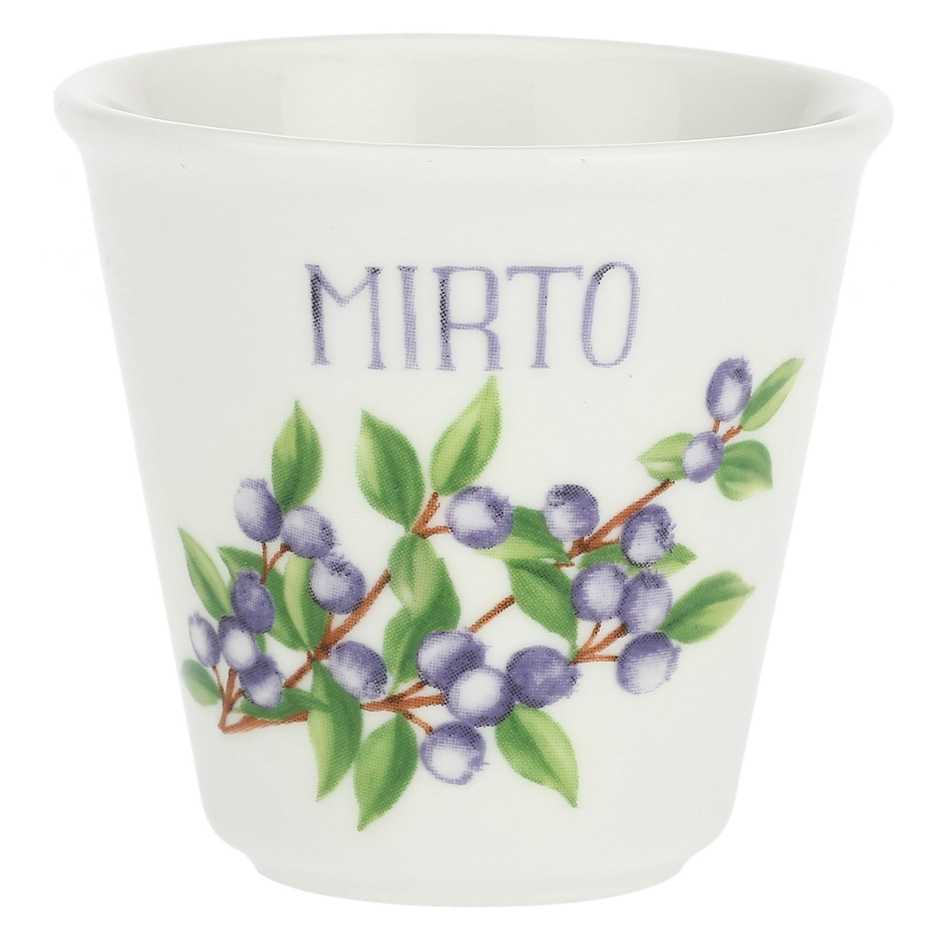 Set da 6, Bicchierino Mirto, Liquorelli - Porcellana, 75 cc