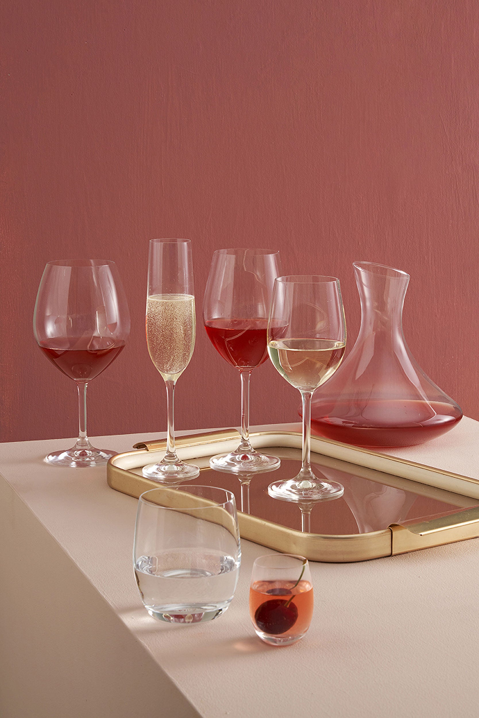 Set da 6, Rosso, Novello - Porcellana, h 23 cm - 425 ml
