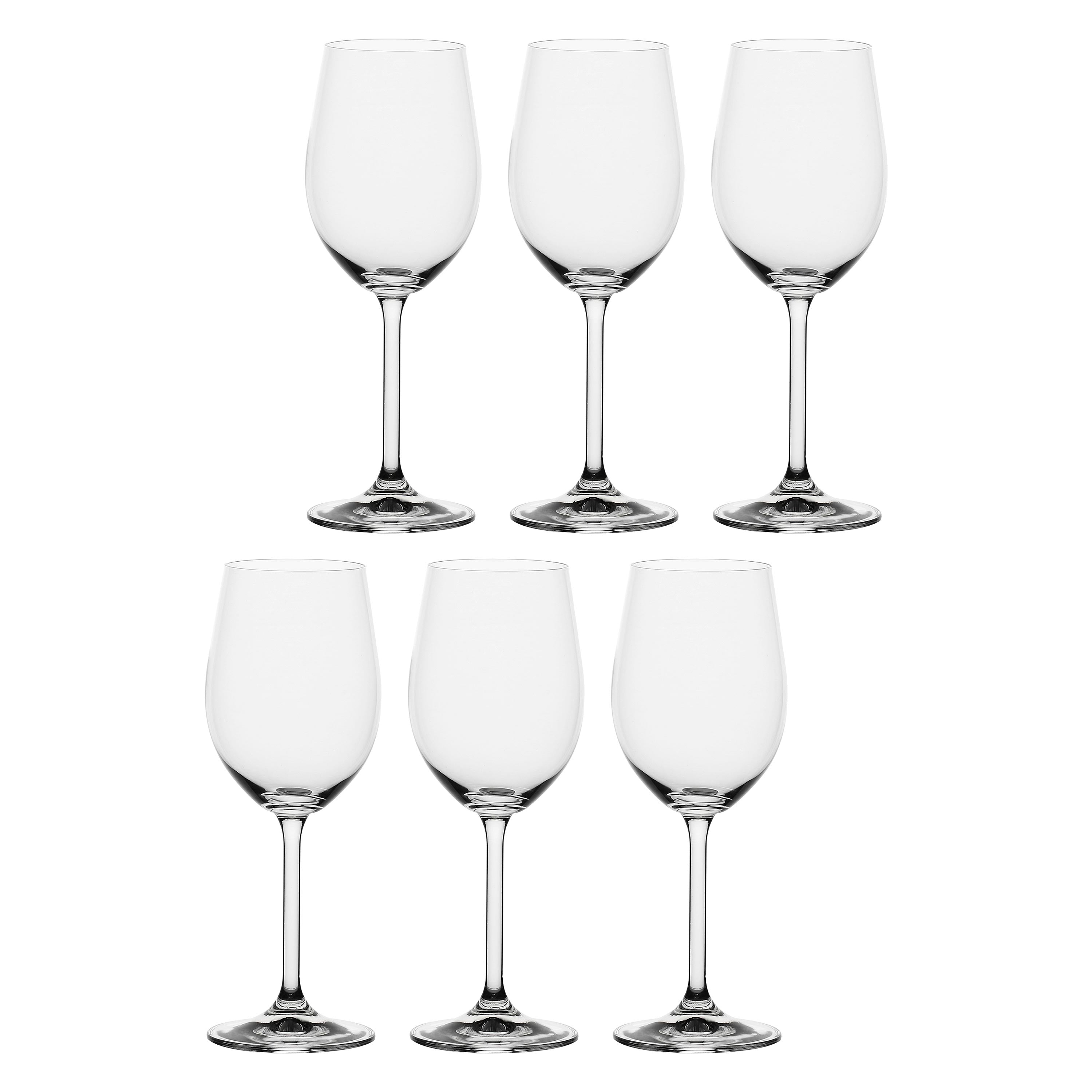 Set da 6, Calice Bianco, Novello - Porcellana, h 21 cm - 340 ml