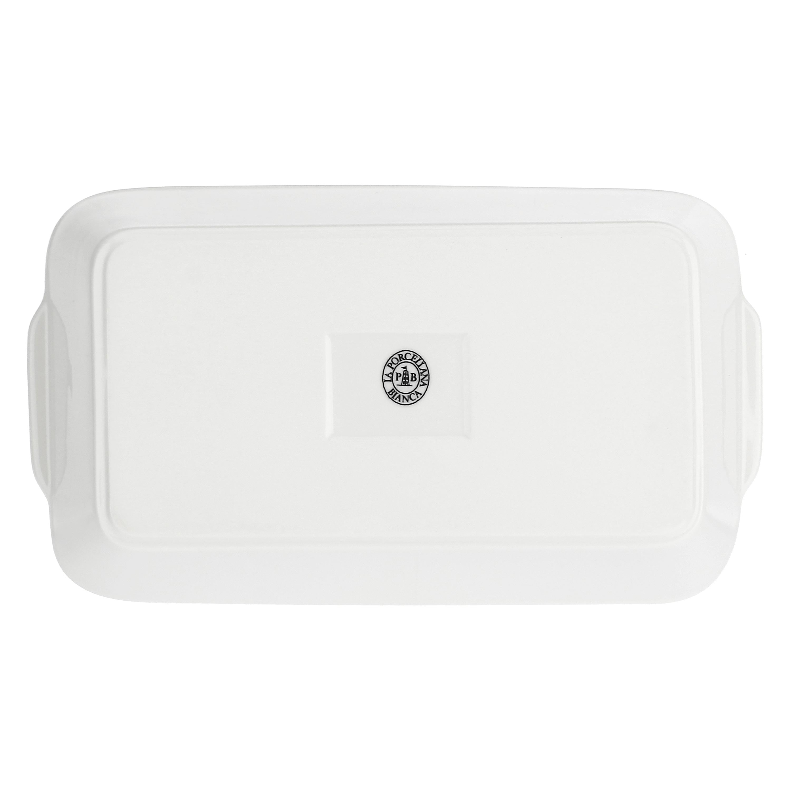 Set da 2, Teglia Rettangolare Stondata, Anghiari - Porcellana, 26x15 cm