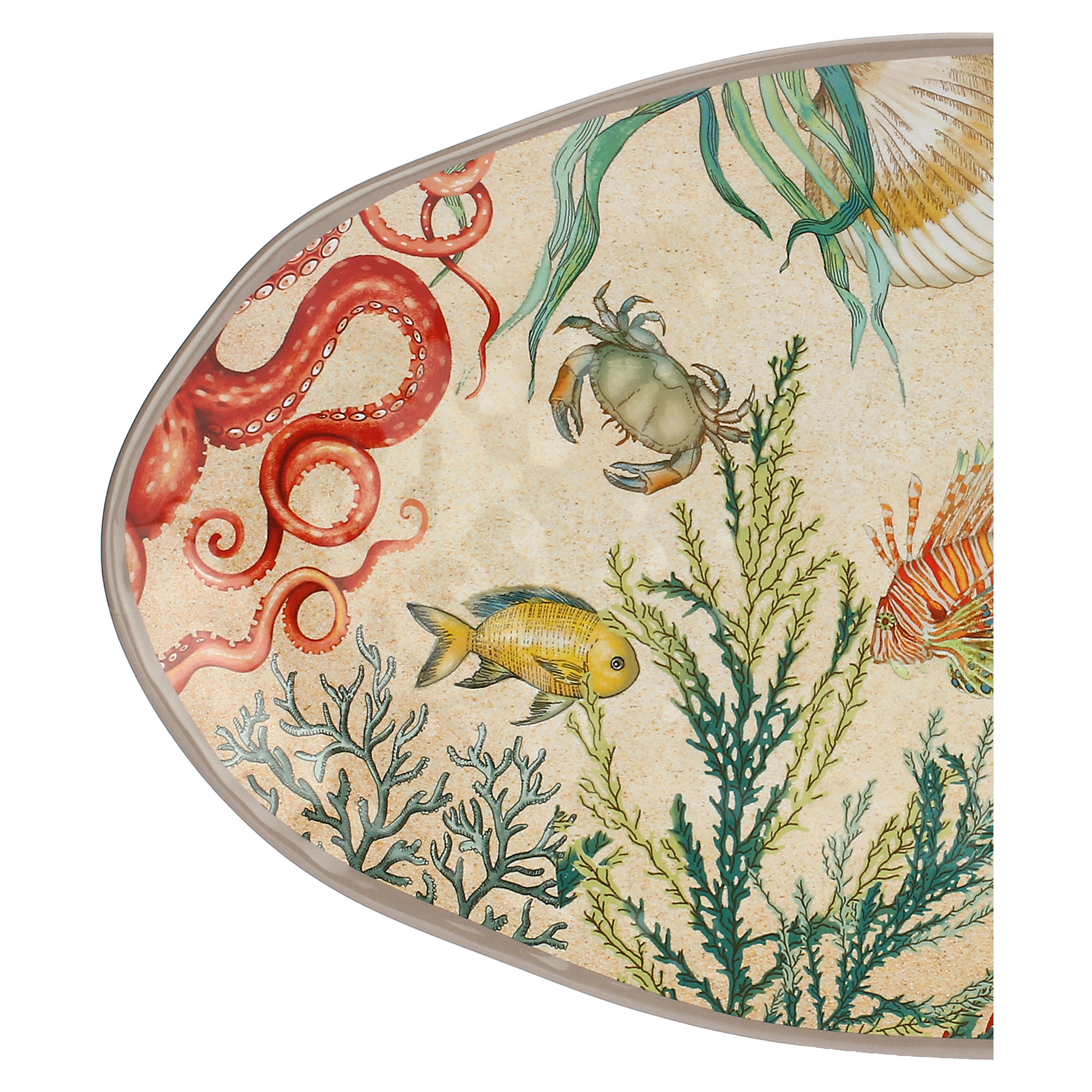 Vassoio Ovale, Sea Life - Melamina, 52x30 cm
