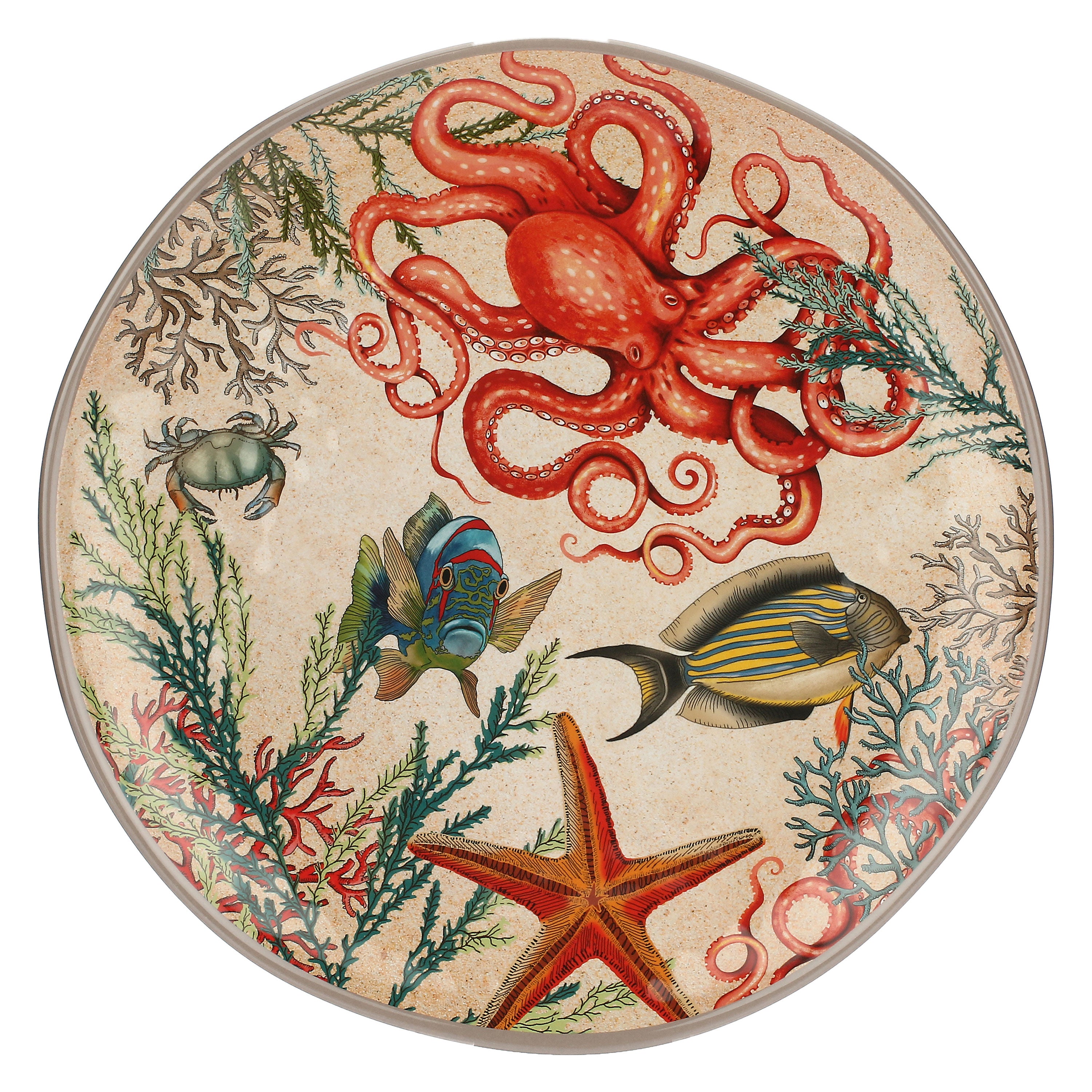 Vassoio Rotondo, Sea Life - Melamina, Ø 42 cm