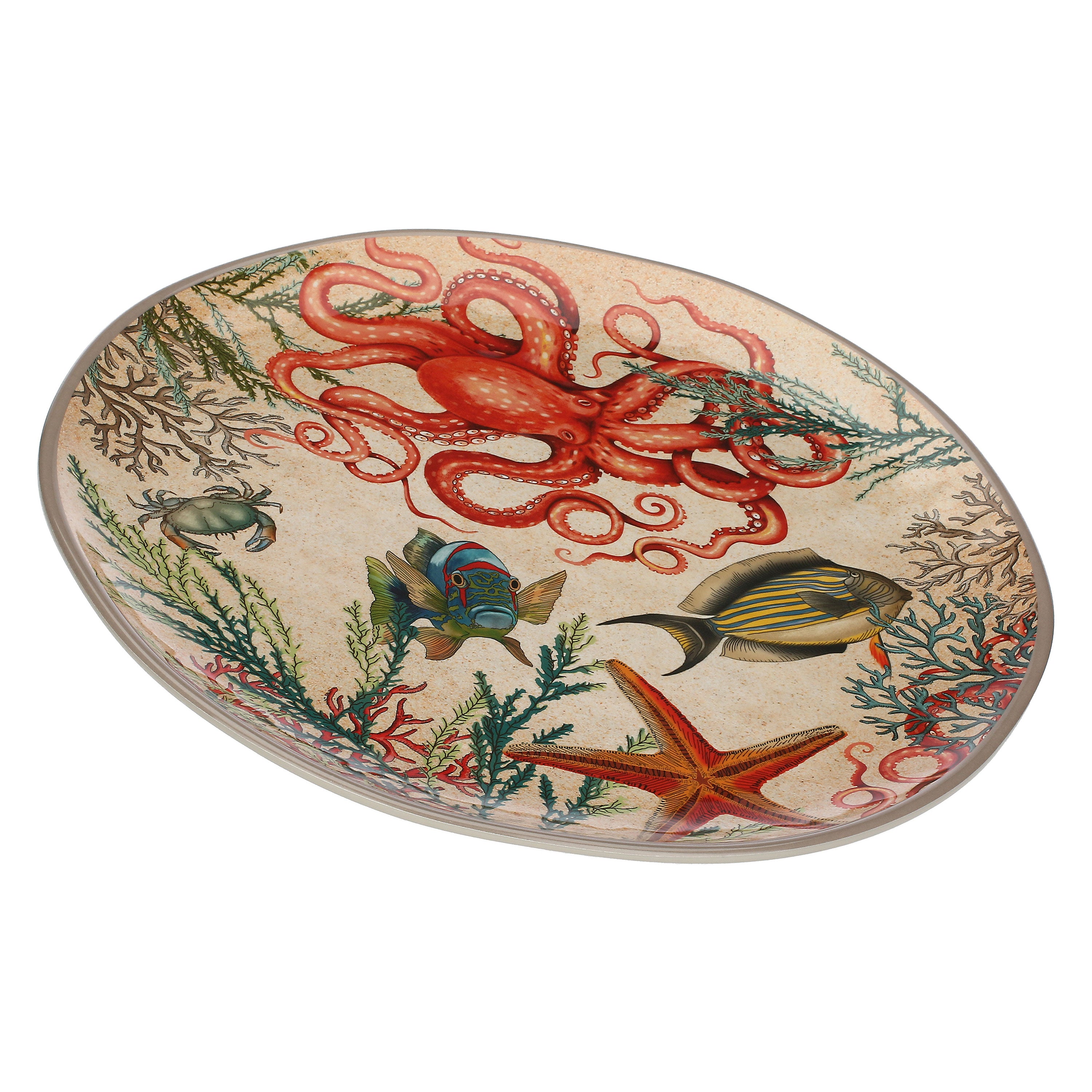 Vassoio Rotondo, Sea Life - Melamina, Ø 42 cm