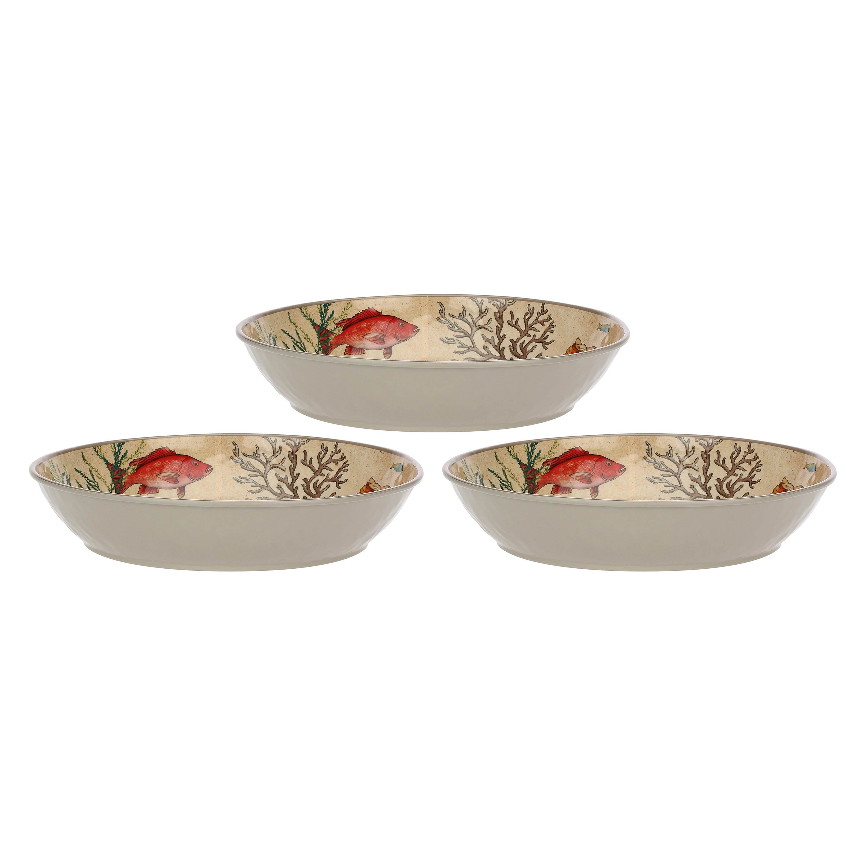 Set da 3, Spaghettiera, Sea Life - Melamina, Ø 37 cm