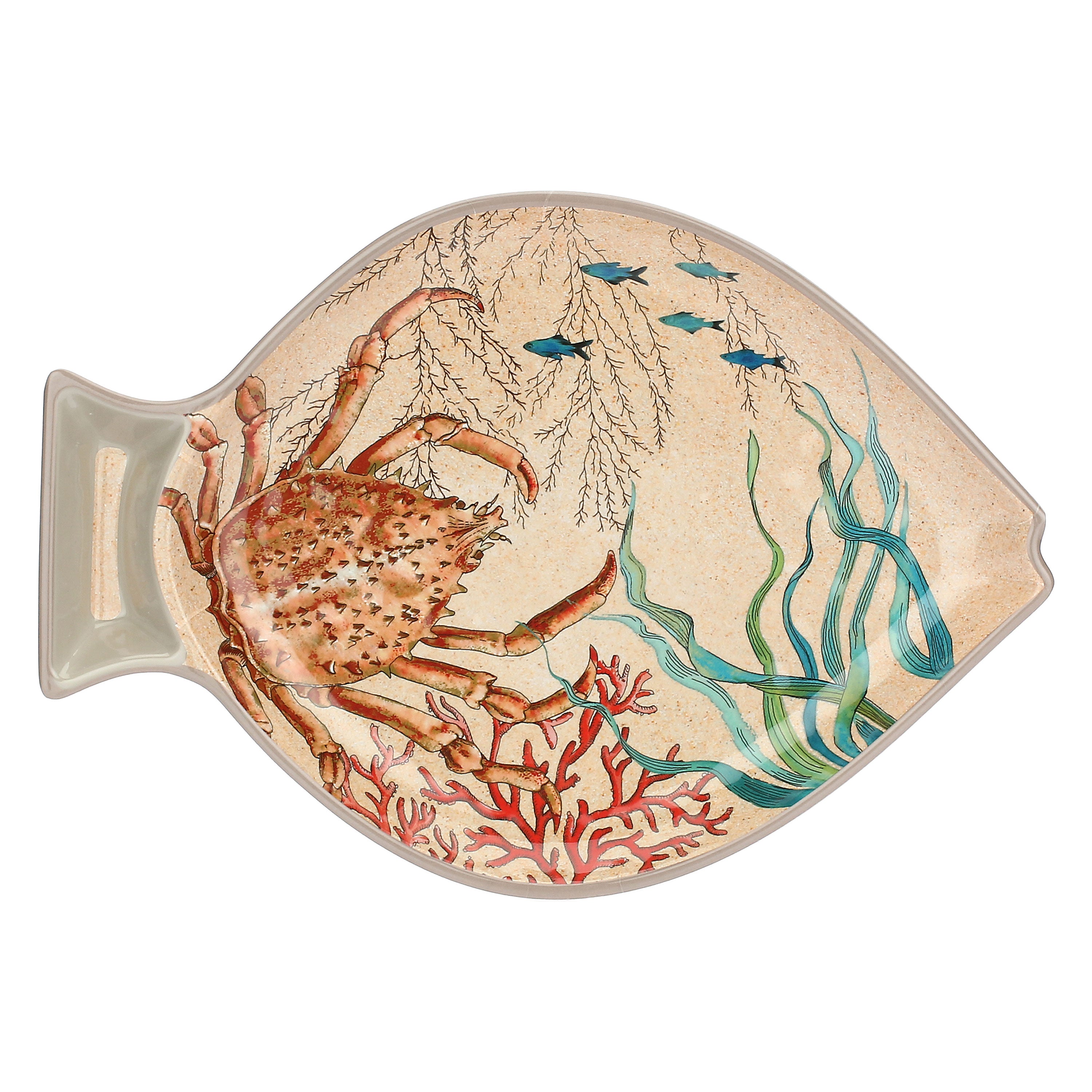 Set da 2, Piatto Pesce, Sea Life - Melamina, 33x23 cm