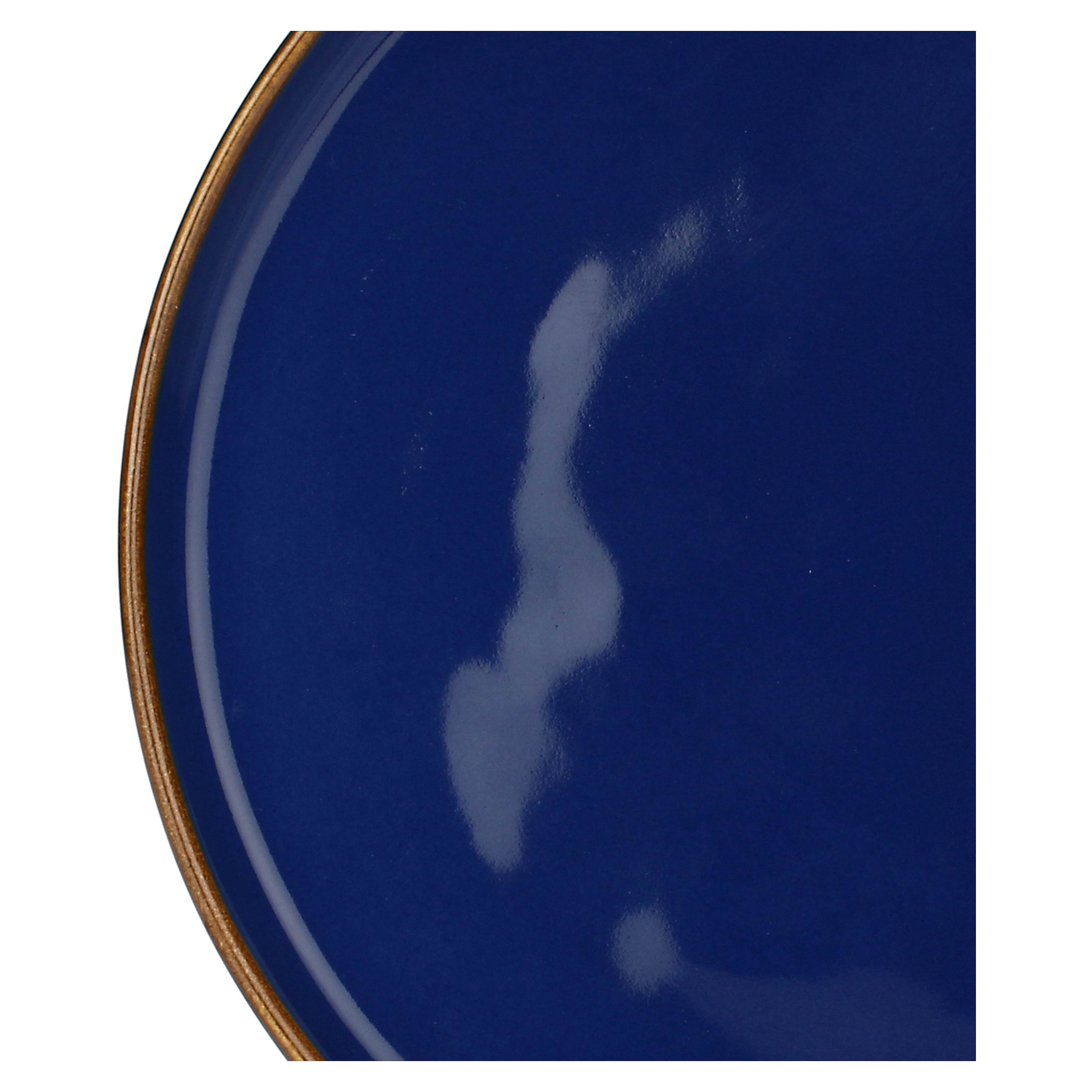 Set da 4, Blu Cobalto Piatto Teso, Concerto Glam - Gres, Ø 21 cm