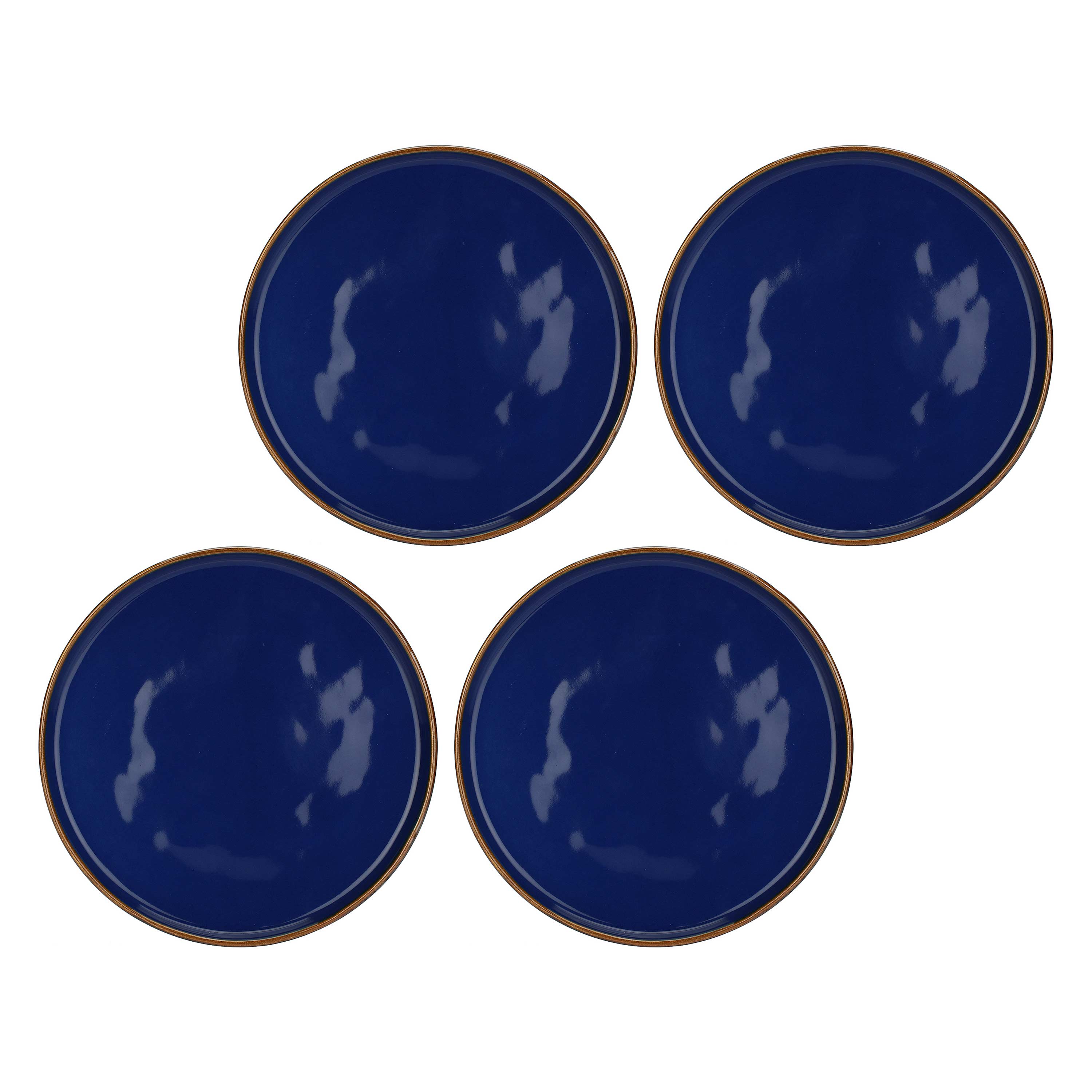 Set da 4, Blu Cobalto Piatto Teso, Concerto Glam - Gres, Ø 21 cm
