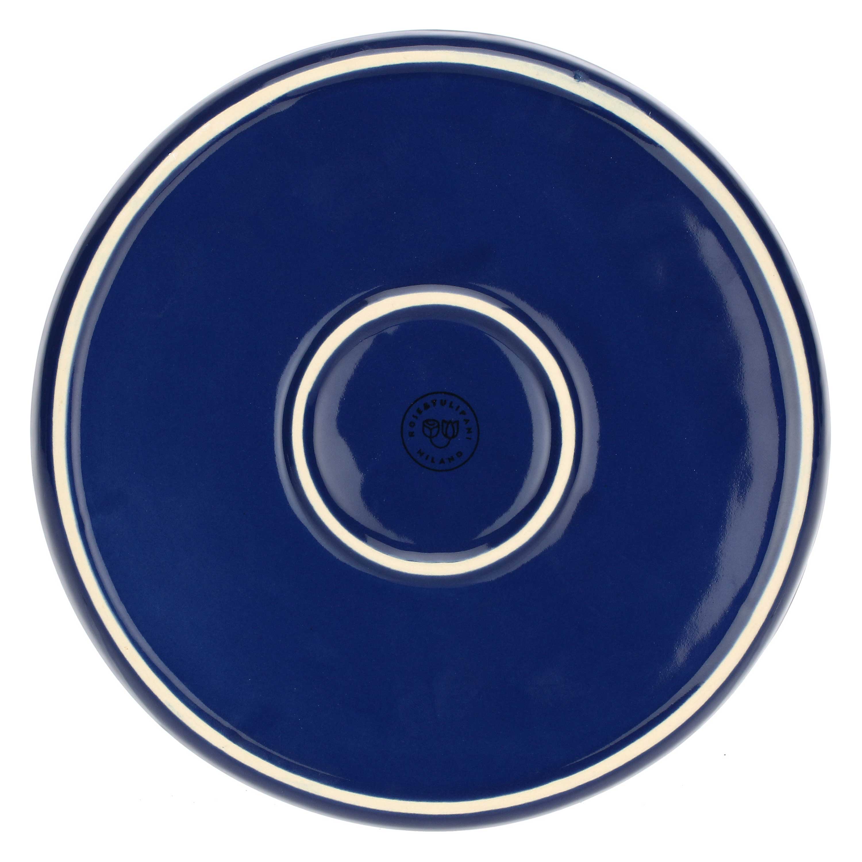 Set da 4, Blu Cobalto Piatto Teso, Concerto Glam - Gres, Ø 21 cm