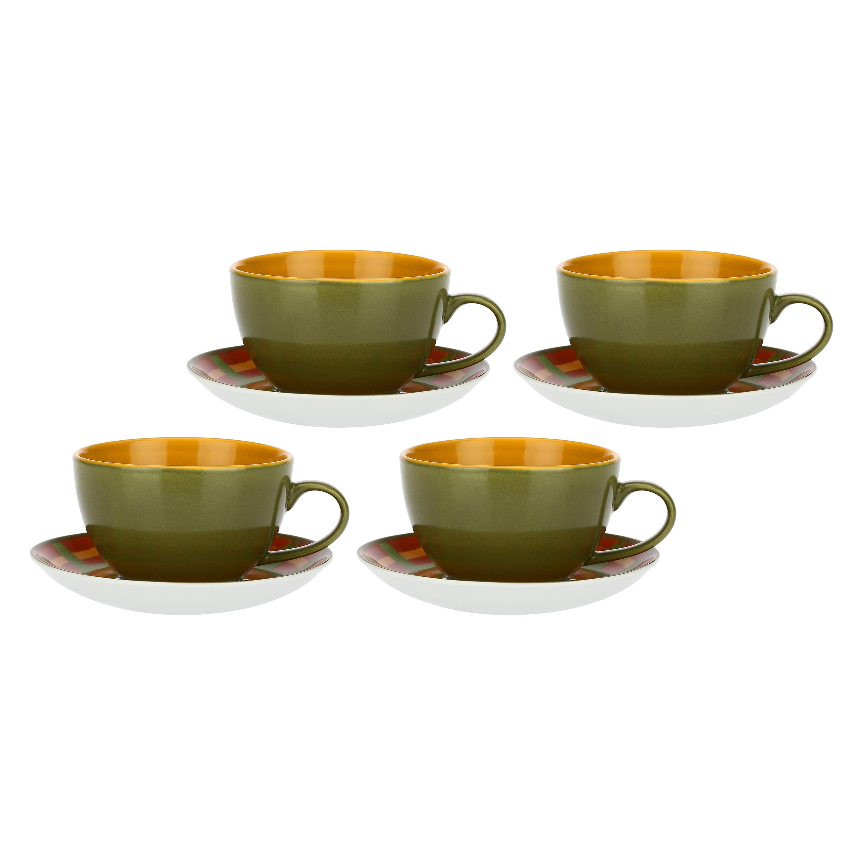 Set da 4, Tazza Colazione con piattino, Cottage - Porcellana, 270 cc