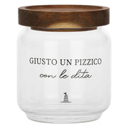 Barattolo Sale, I Garbati - Barattolo: vetro borosilicato Tappo: acacia con guarnizione in silicone, 400 ml