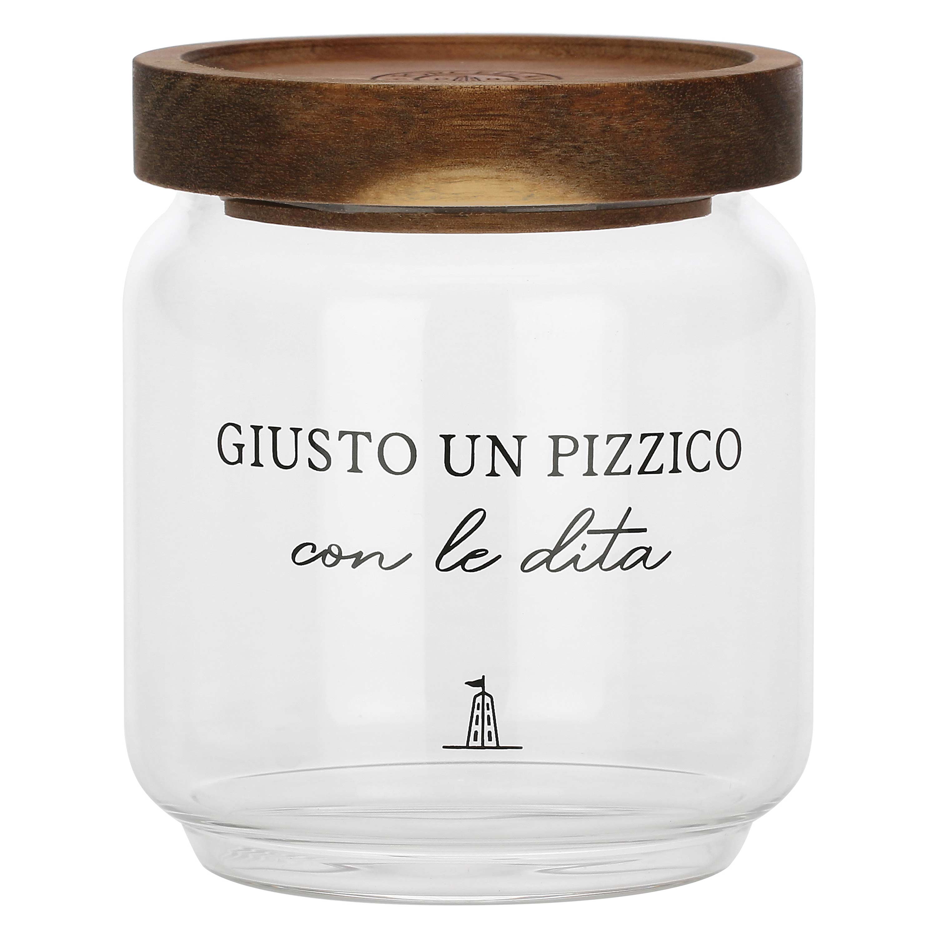 Barattolo Sale, I Garbati - Barattolo: vetro borosilicato Tappo: acacia con guarnizione in silicone, 400 ml