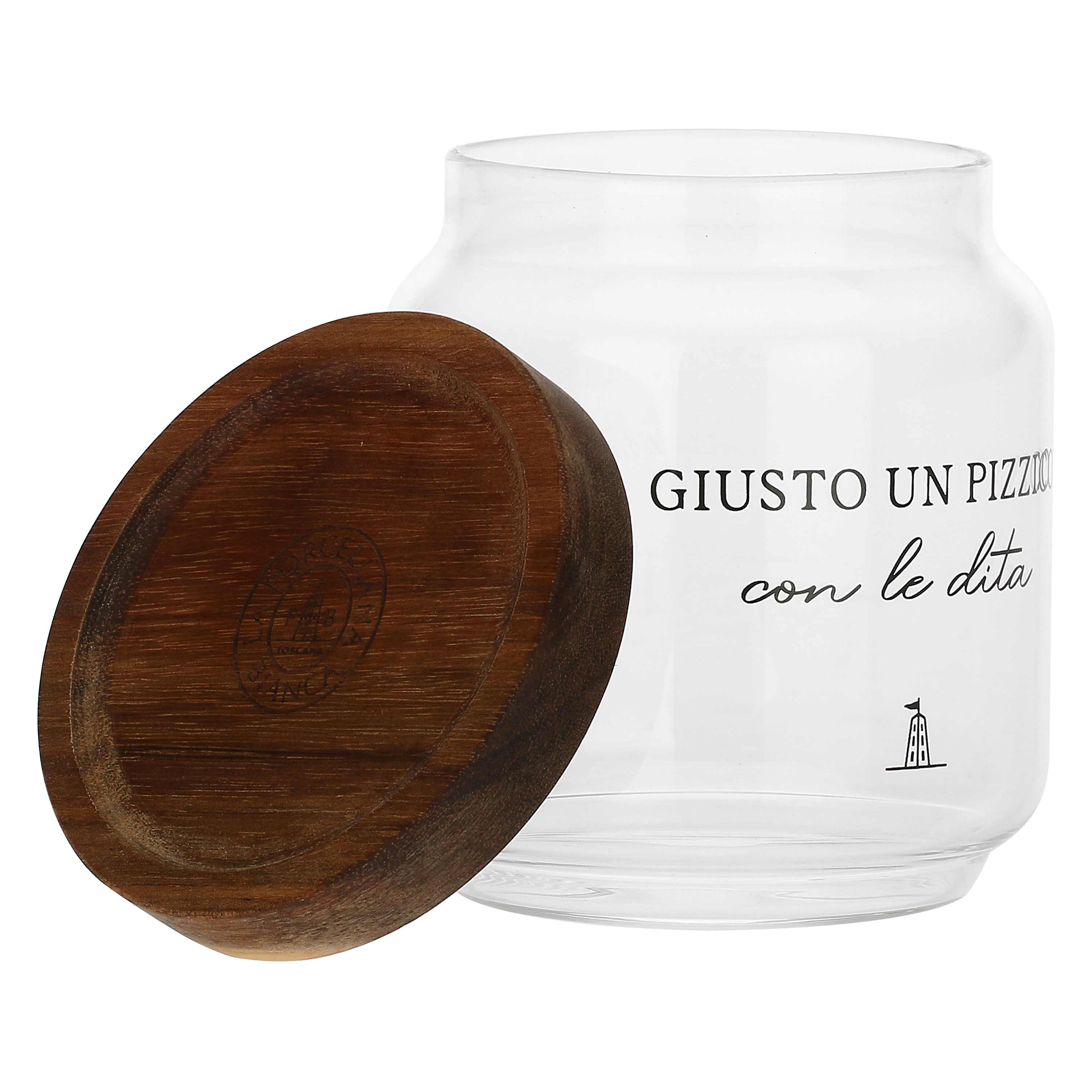 Barattolo Sale, I Garbati - Barattolo: vetro borosilicato Tappo: acacia con guarnizione in silicone, 400 ml